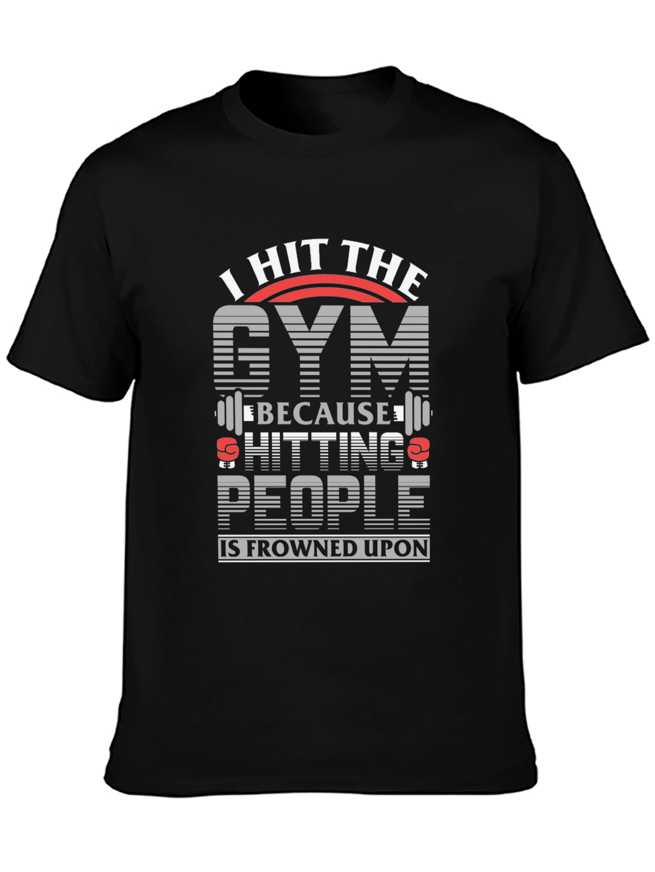 Black I Hit The Gym Funny Workout T-Shirt view 3