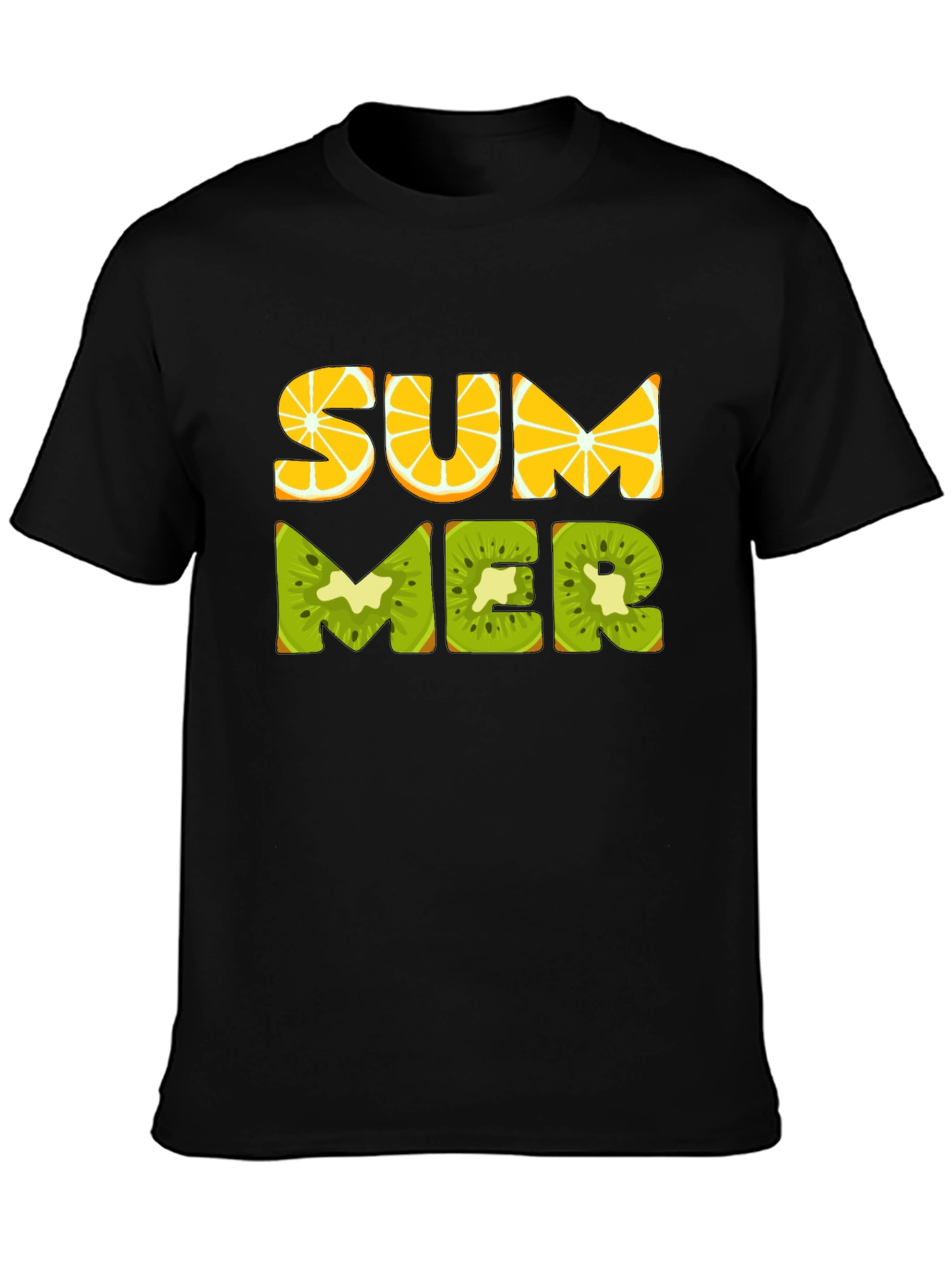 Black Summer Fruit T-Shirt - Fresh & Fun Design view 3