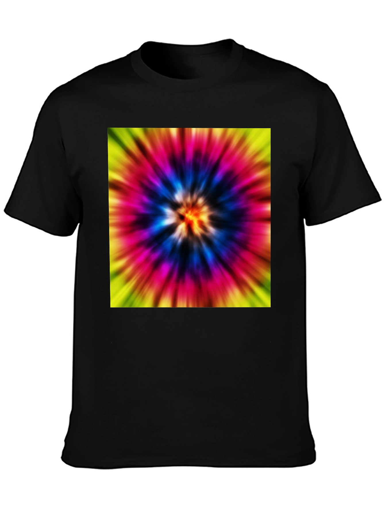 Black Tie-Dye Graphic Black T-Shirt view 3