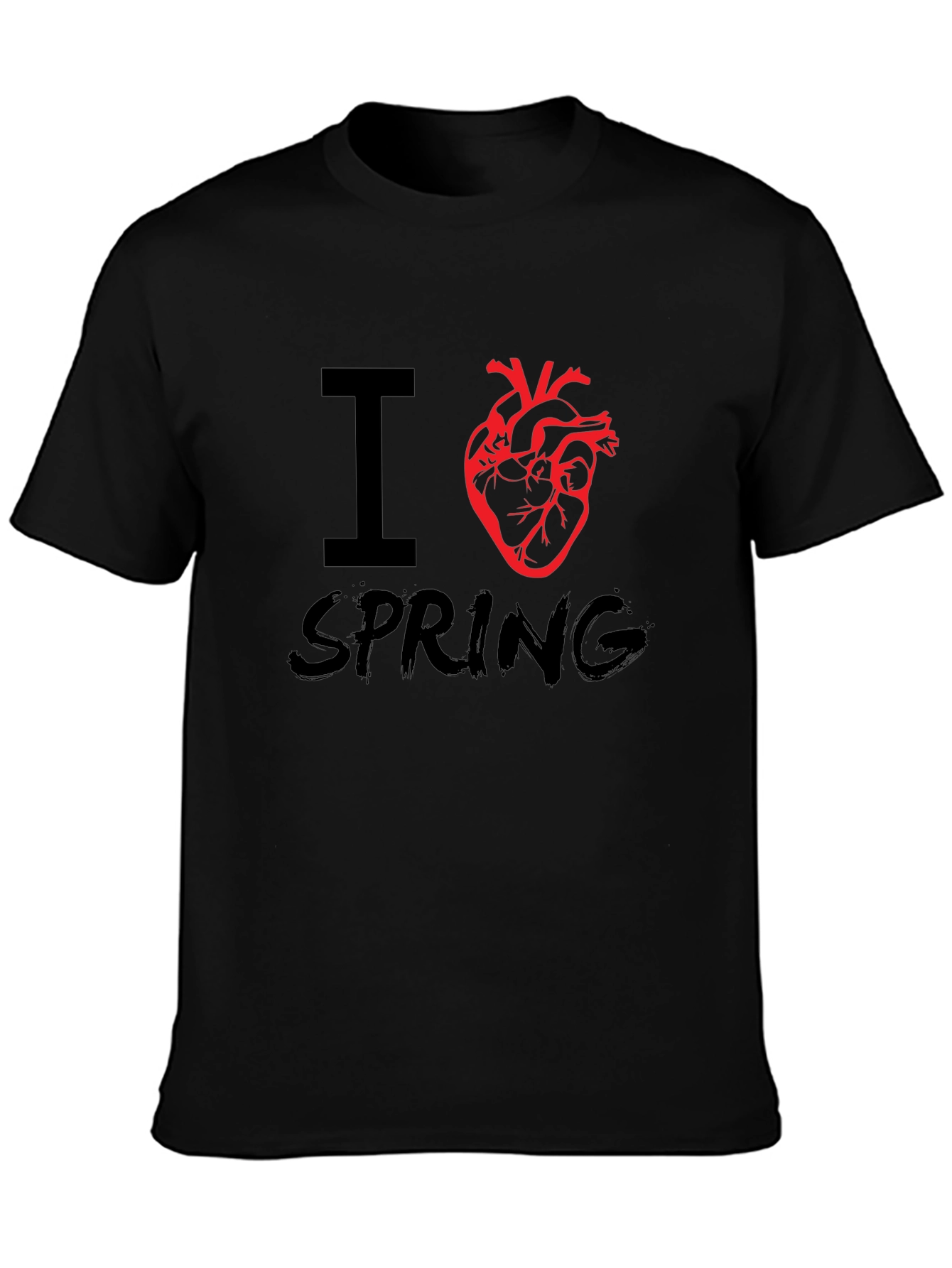 Black I Heart Spring Graphic Tee - Black view 3