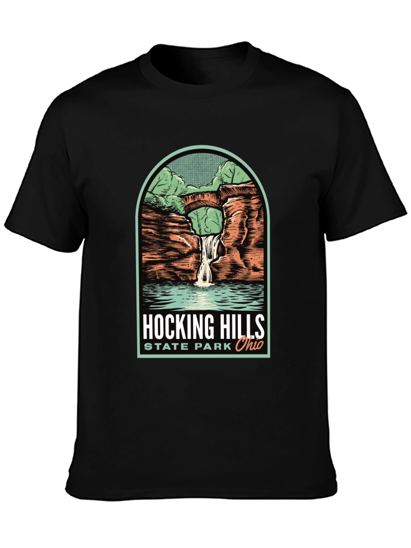 Black Hocking Hills State Park T-Shirt view 3