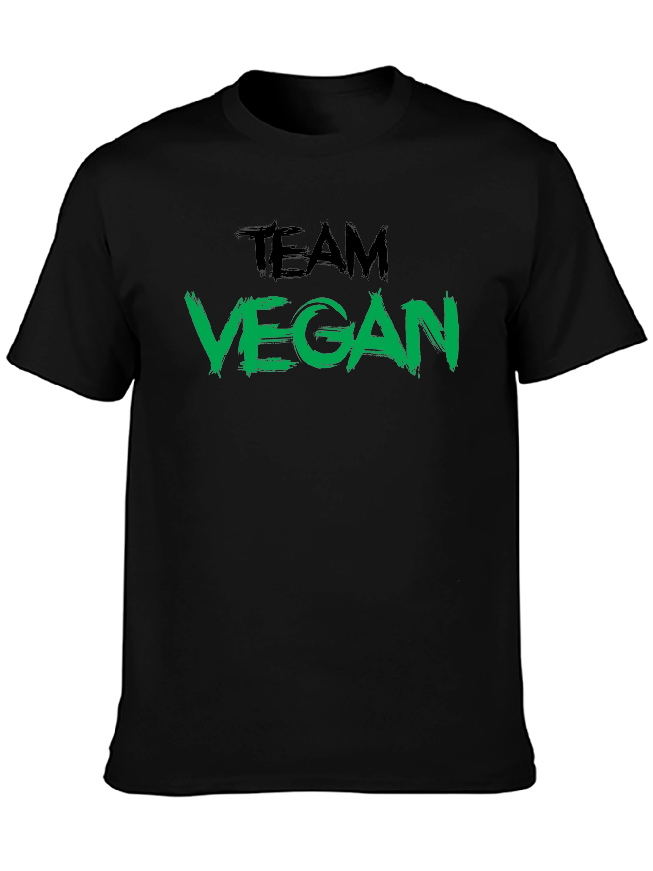 Black Team Vegan Black Crew Neck T-Shirt view 3
