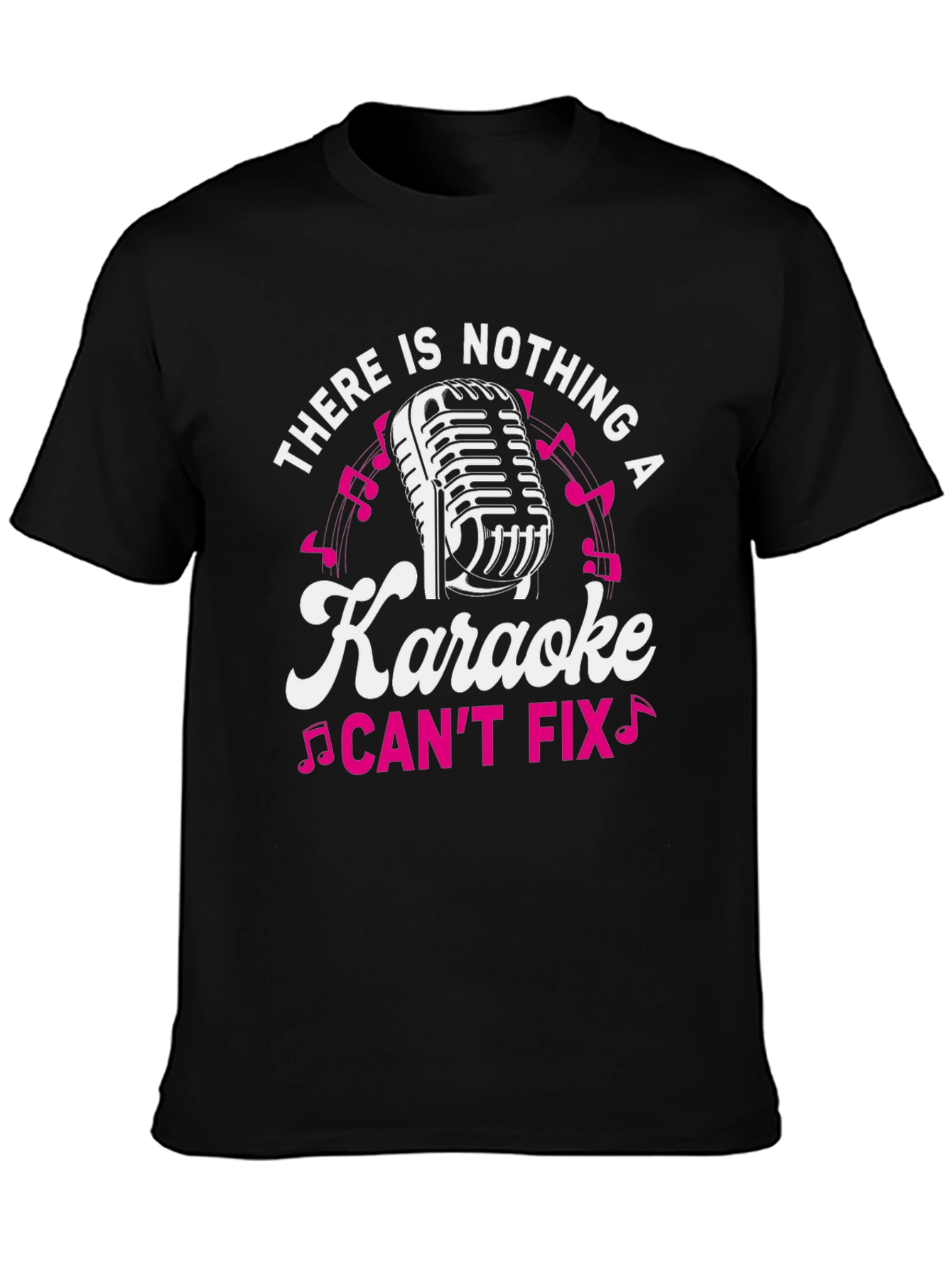 Black Karaoke Fix T-Shirt - Music Lover Tee view 3