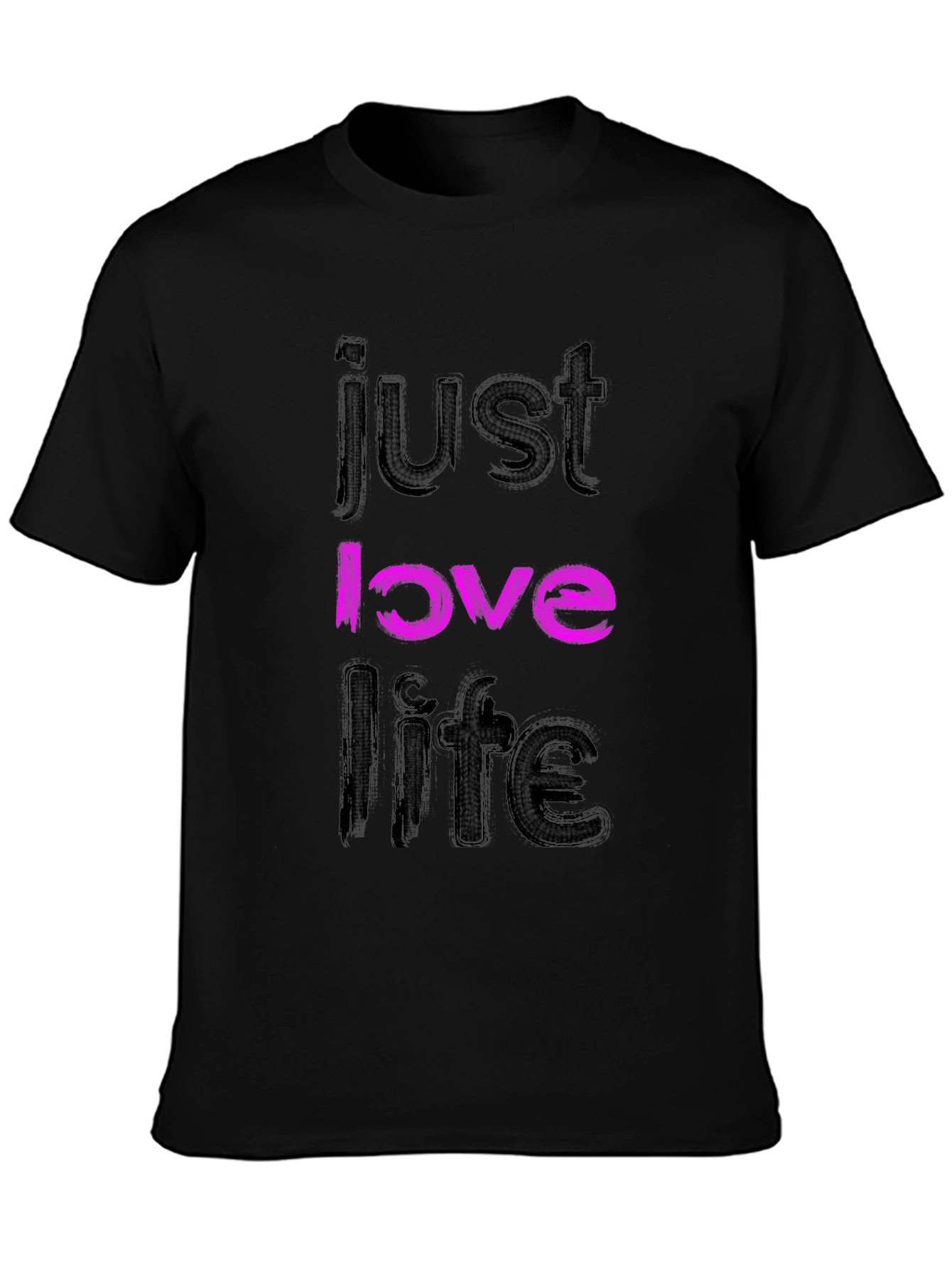 Black Just Love Life Black Graphic Tee view 3
