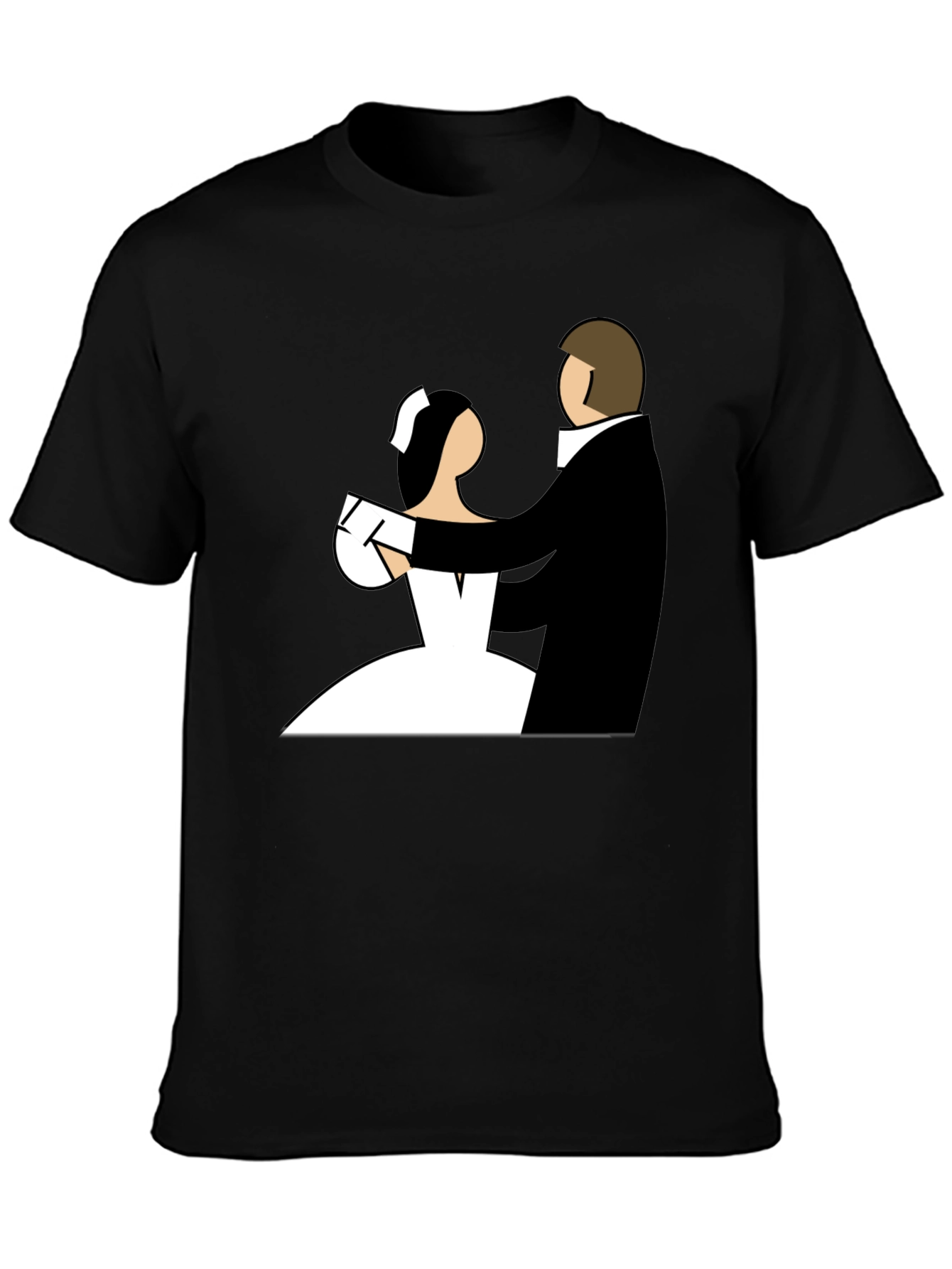 Black Wedding Dance Graphic Tee - Black Cotton T-Shirt view 3