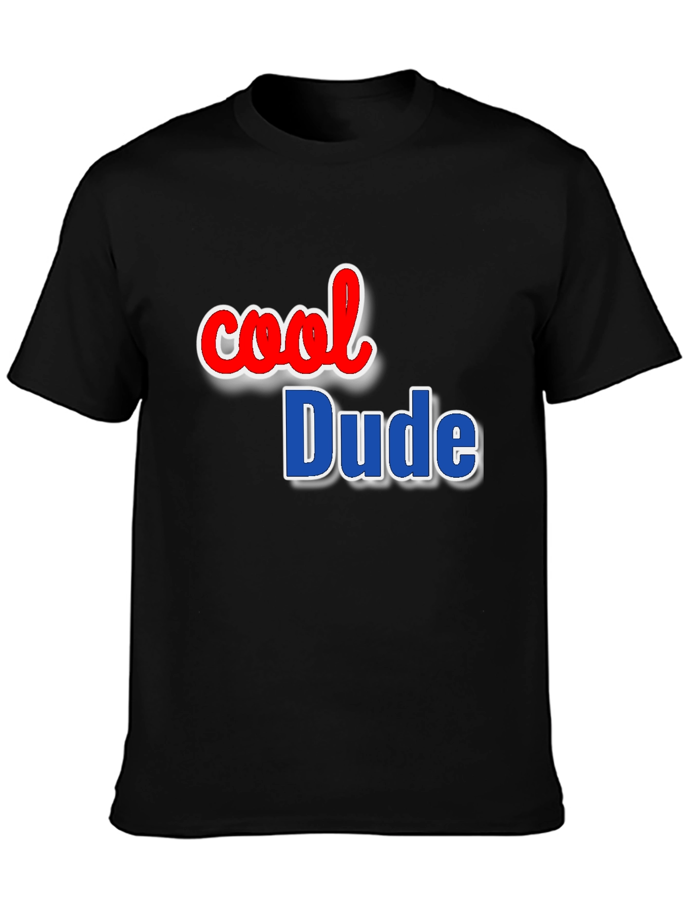 Black Cool Dude Graphic Tee - Black Cotton Blend view 3