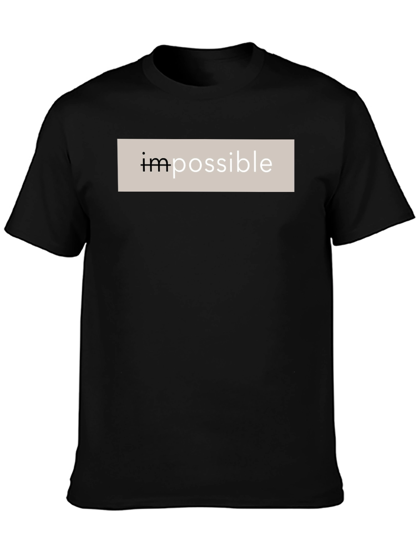 Black Impossible Black Cotton Graphic Tee view 3
