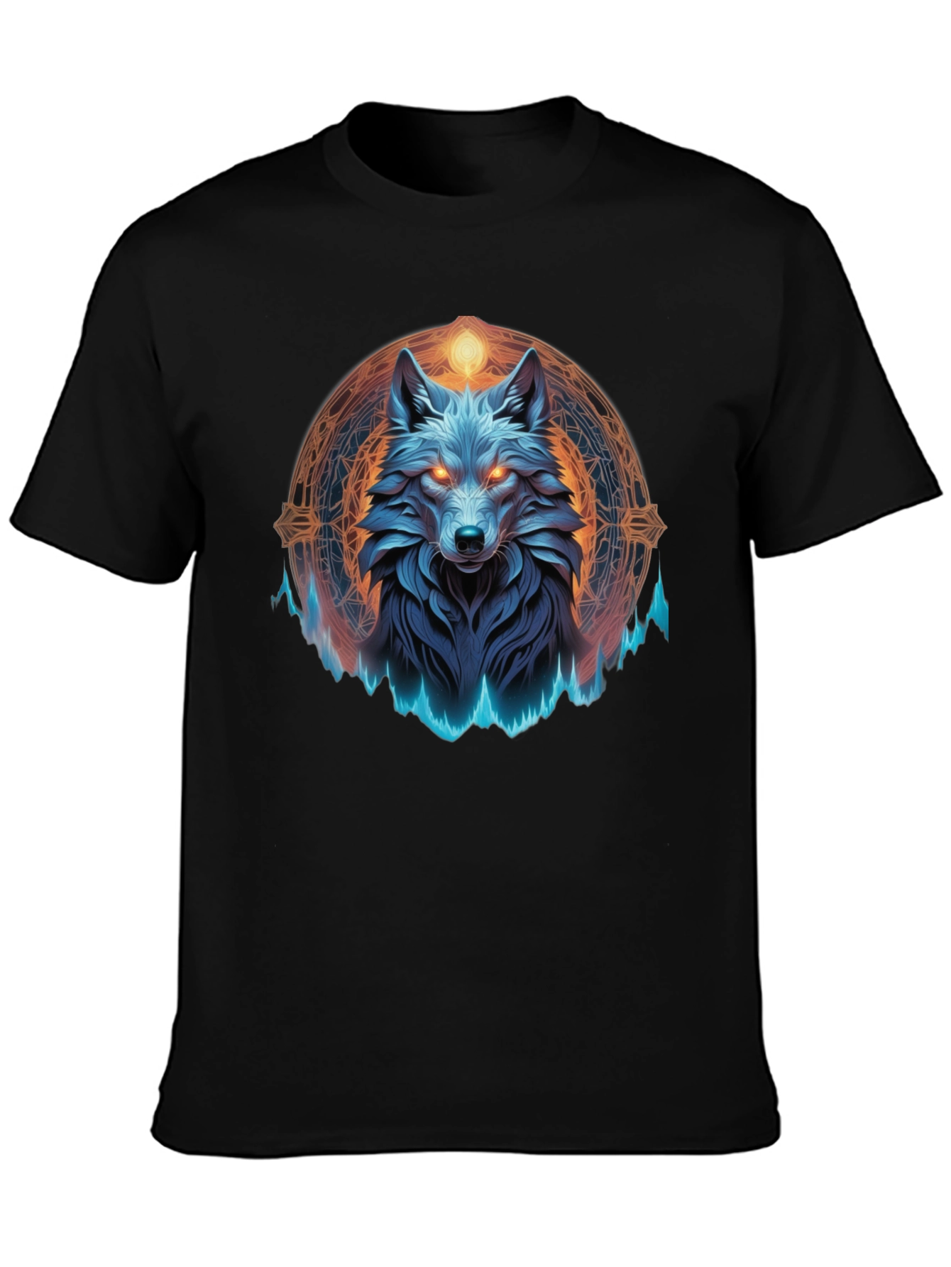 Black Mystic Wolf Graphic Tee - Black T-Shirt view 3