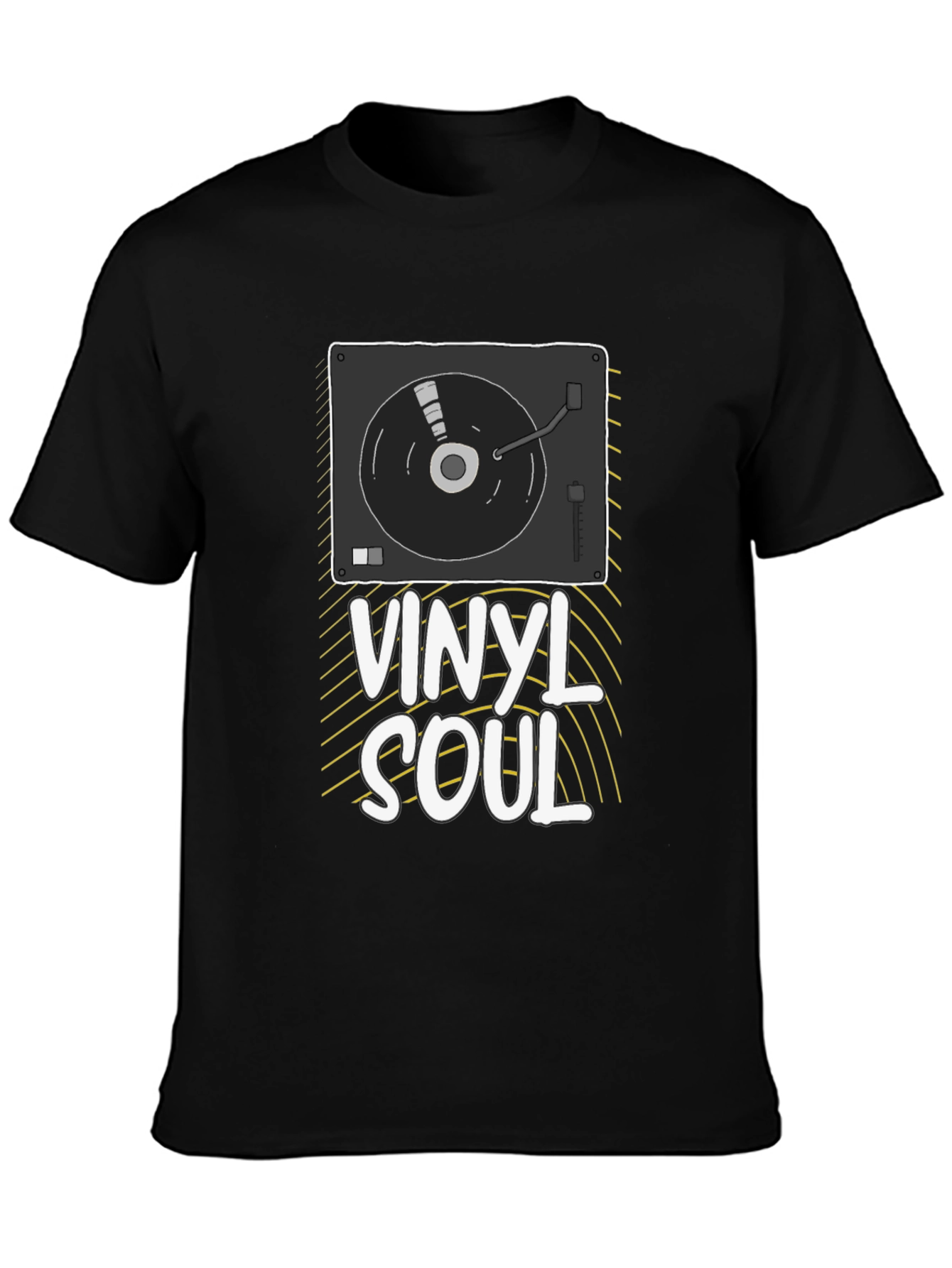 Black Vinyl Soul Graphic Tee - Music Lover T-Shirt view 3