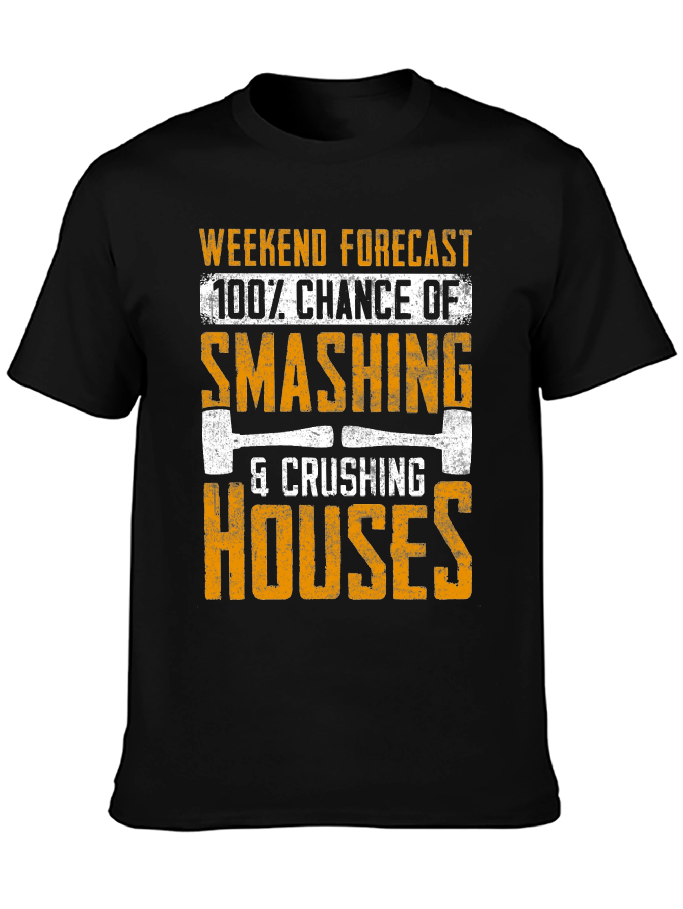 Black Weekend Smashing Houses T-Shirt view 3