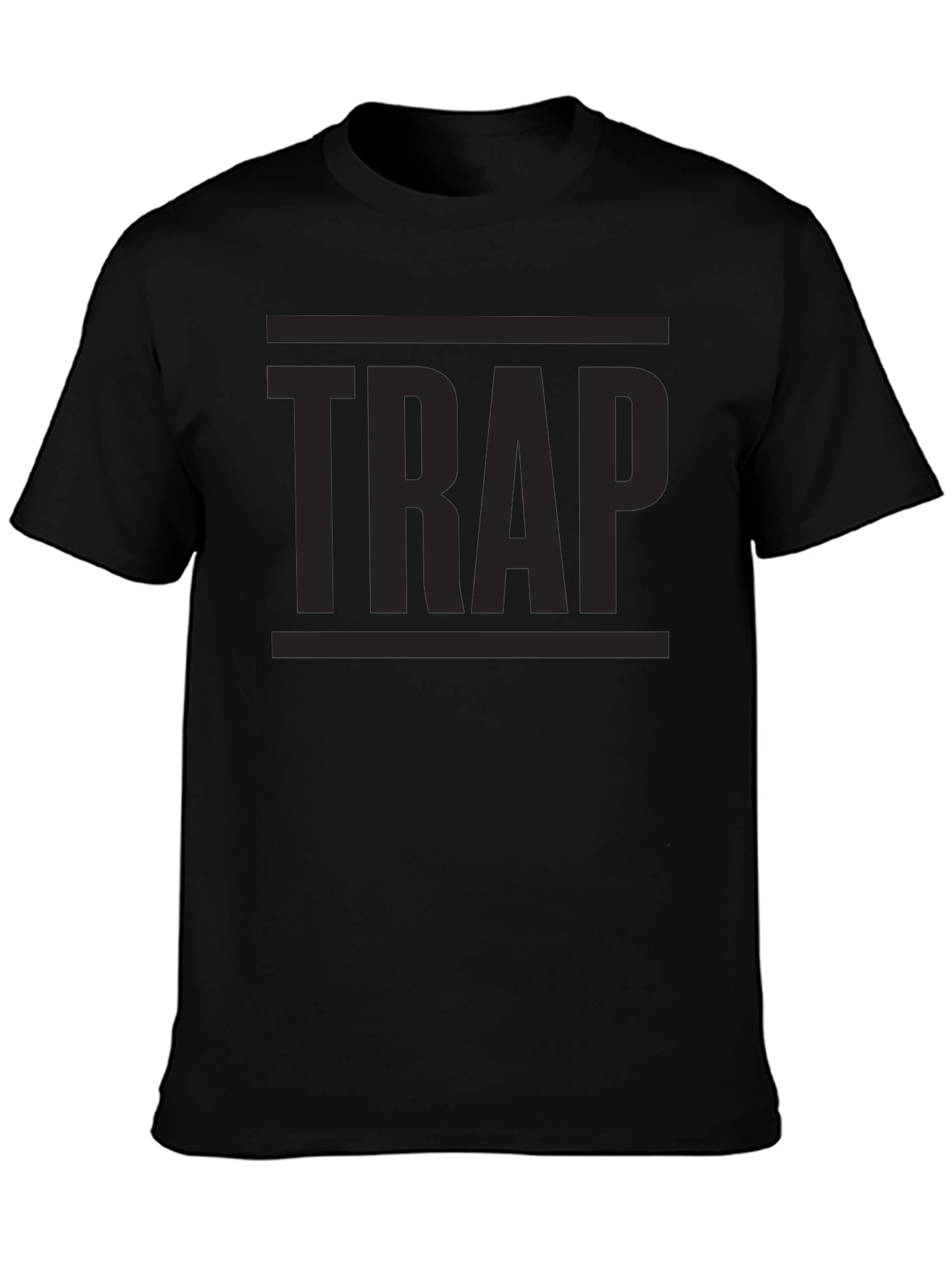 Black TRAP Graphic Tee - Urban Style Black T-Shirt view 3