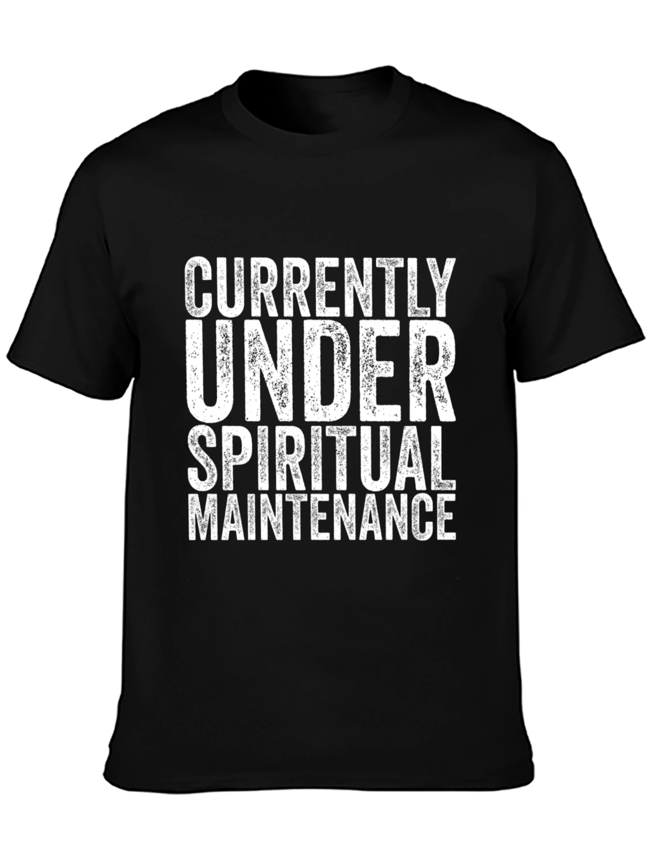 Black Spiritual Maintenance T-Shirt - Black Cotton Tee view 3