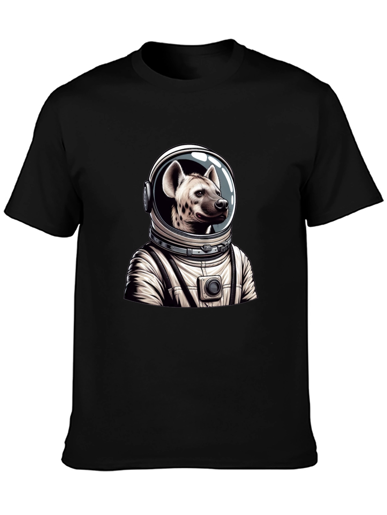 Black Hyena Astronaut Black T-Shirt view 3