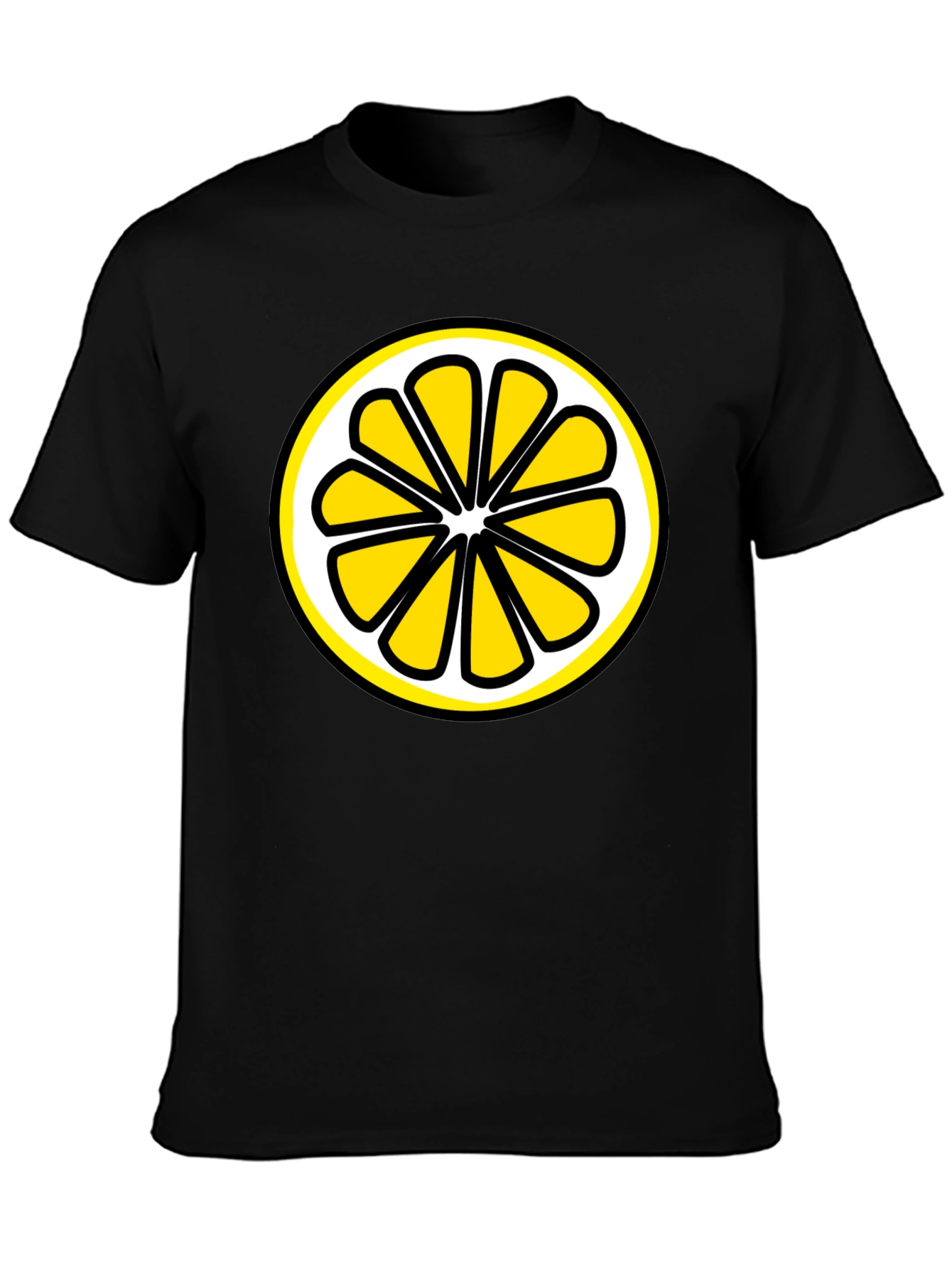 Black Lemon Slice Graphic T-Shirt - Black Cotton Tee view 3