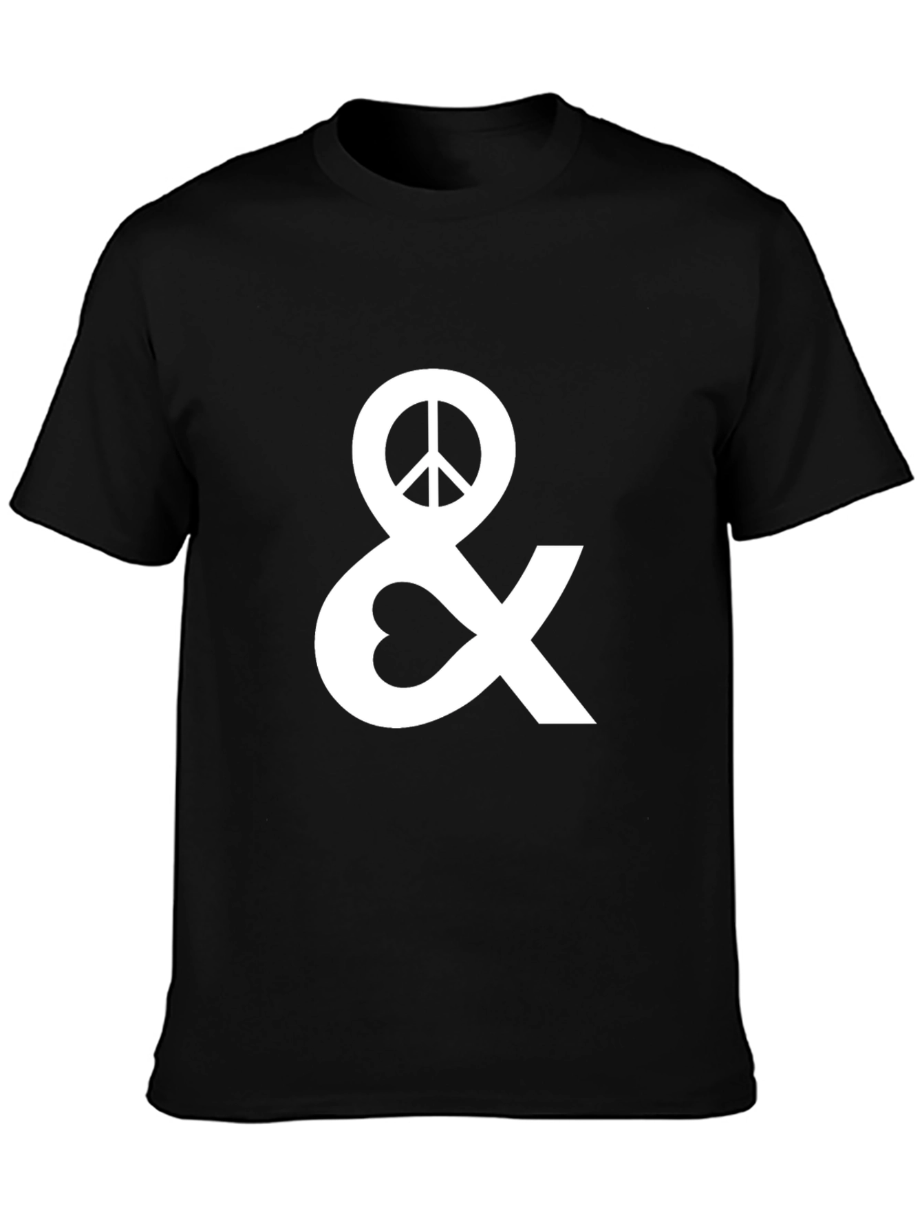 Black Peace & Love Graphic T-Shirt - Stylish & Comfortable view 3