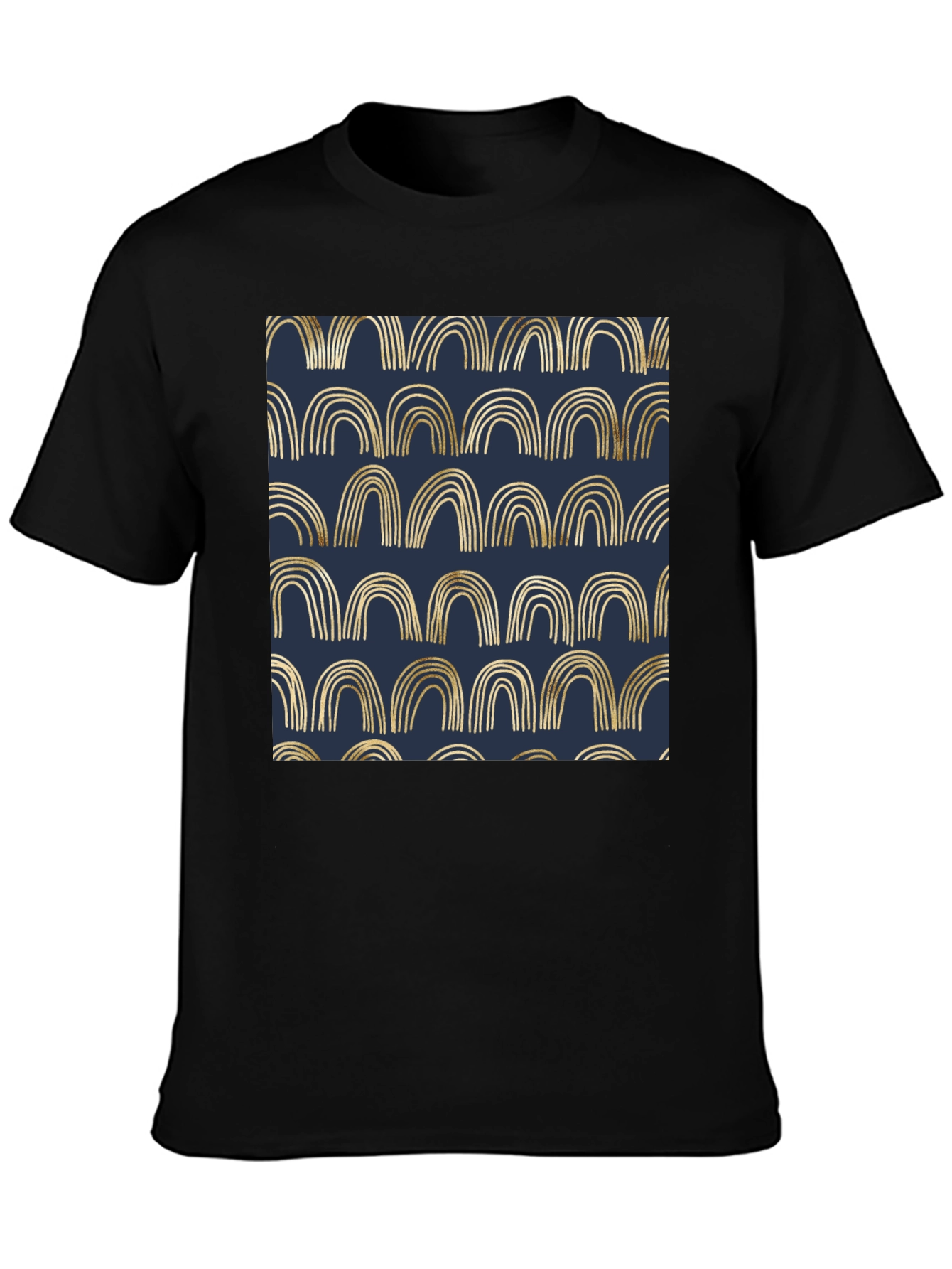 Black Gold Arches Graphic Black T-Shirt view 3