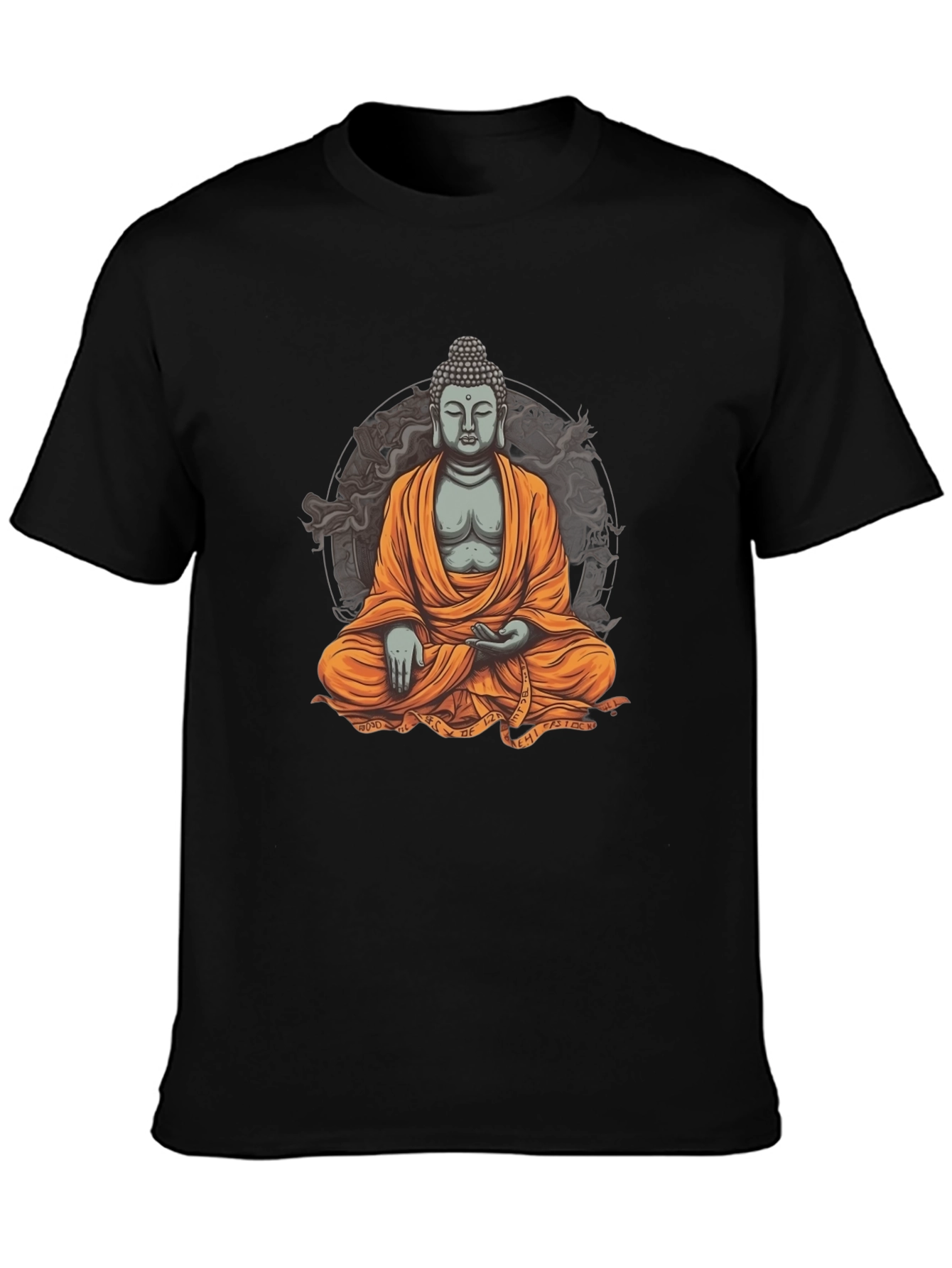 Black Buddha Graphic Black T-Shirt view 3