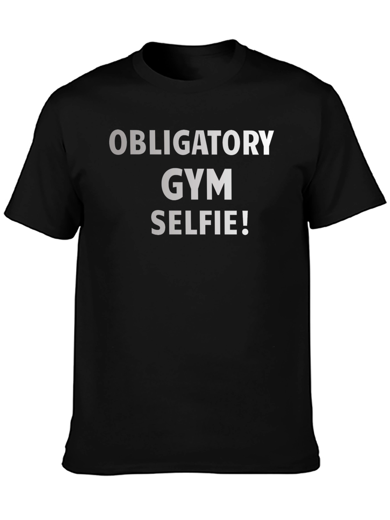 Black Obligatory Gym Selfie T-Shirt - Funny Workout Apparel view 3