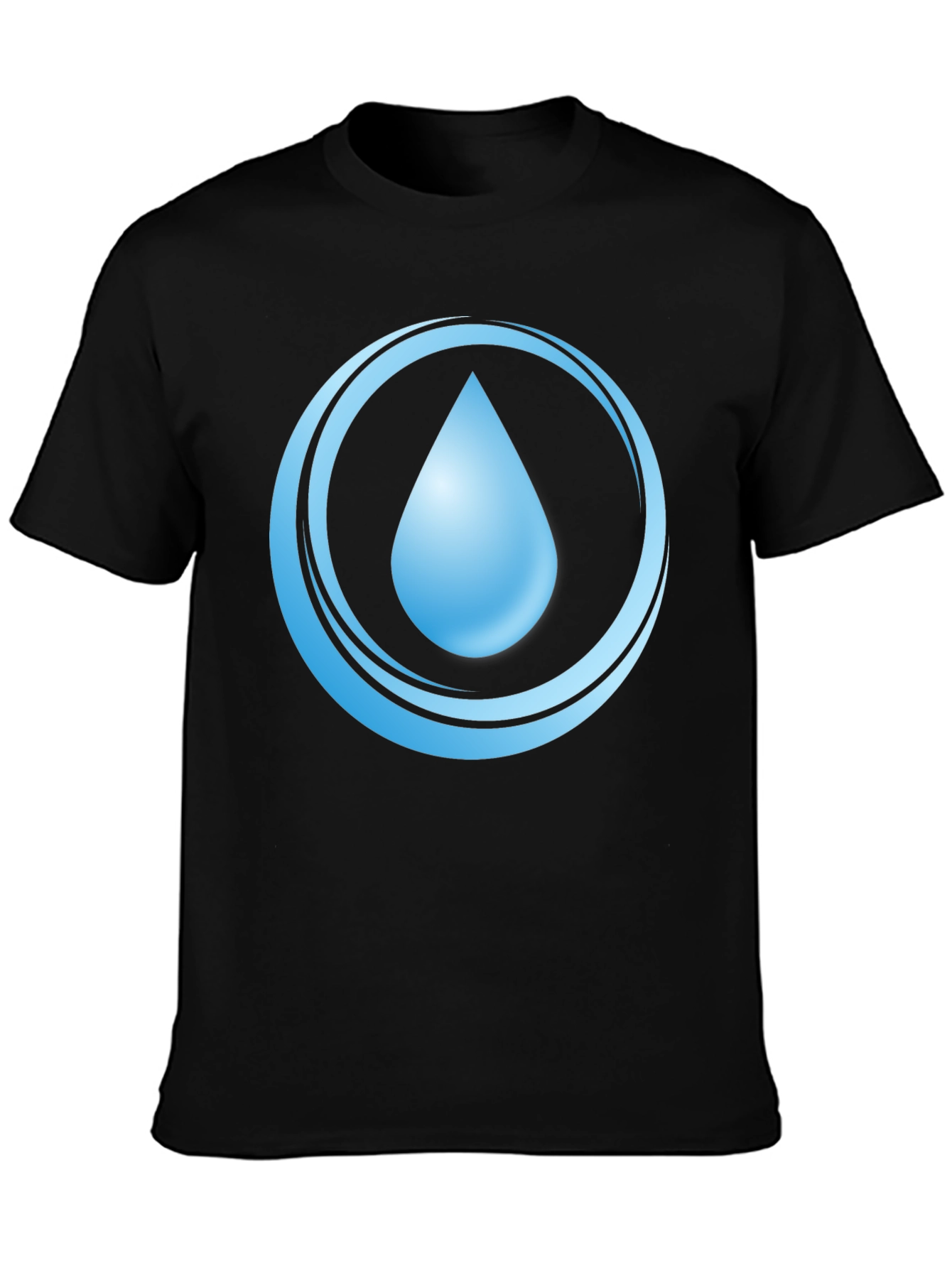 Black Water Drop Graphic T-Shirt - Men's Black Tee view 3