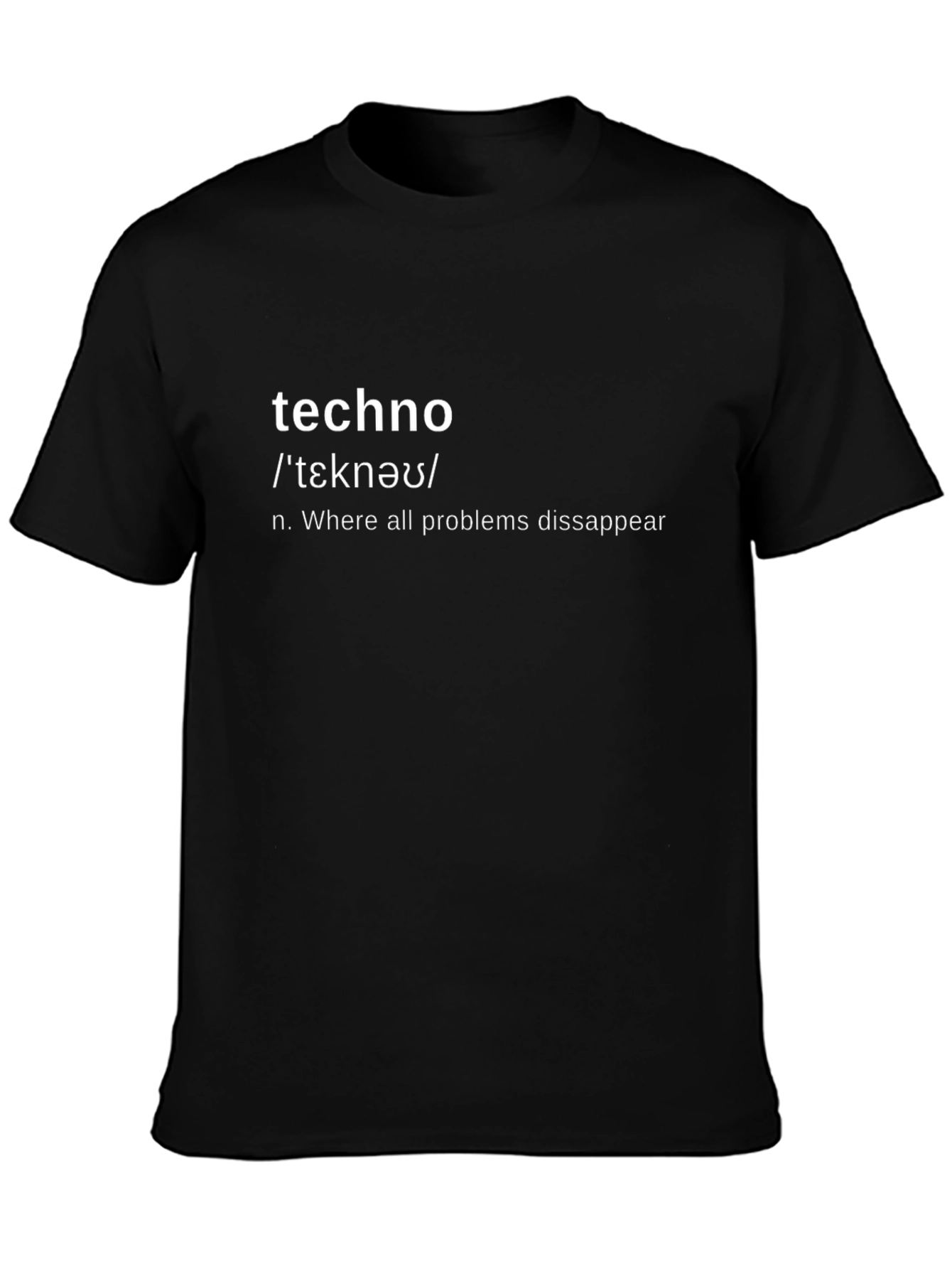 Black Techno Definition Black T-Shirt view 3