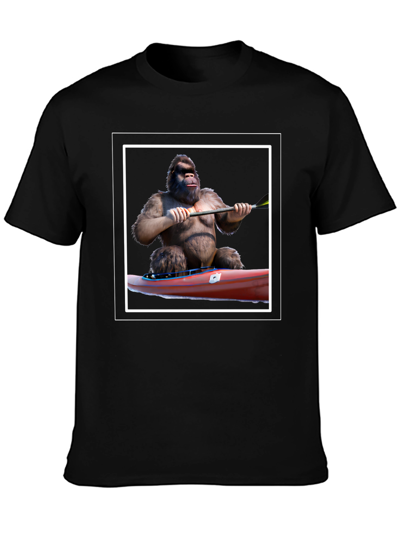 Black Gorilla Kayaking Graphic Tee - Black T-Shirt view 3