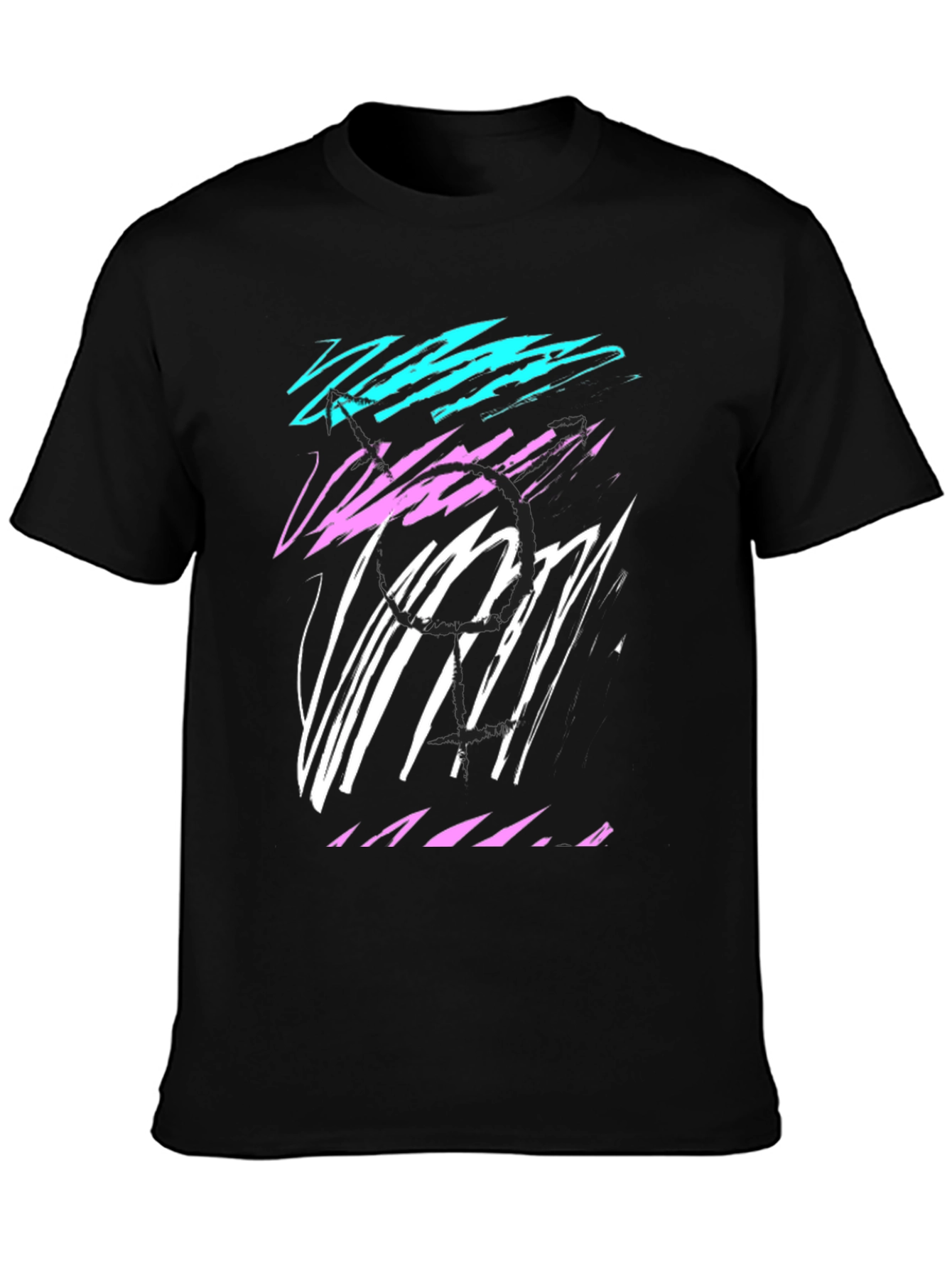 Black Abstract Graphic Tee - Stylish Casual Wear view 3