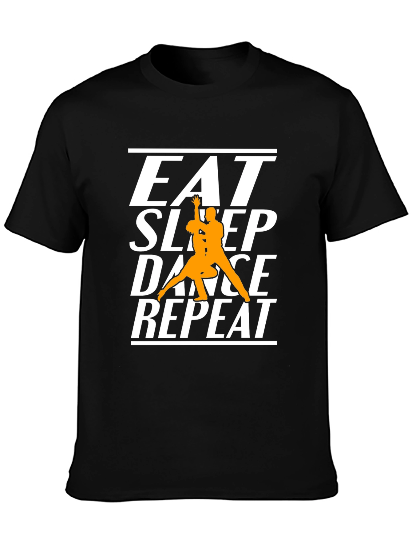 Black Eat Sleep Dance Repeat Black Graphic T-Shirt view 3