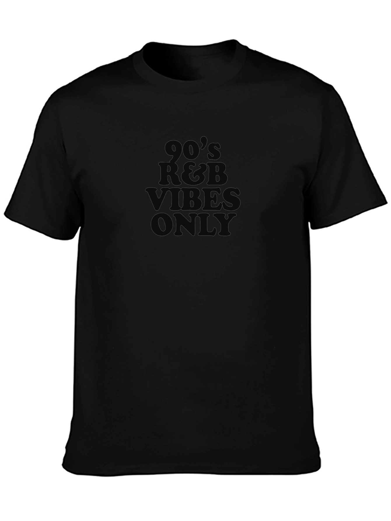 Black 90's R&B Vibes Only Black Tee view 3