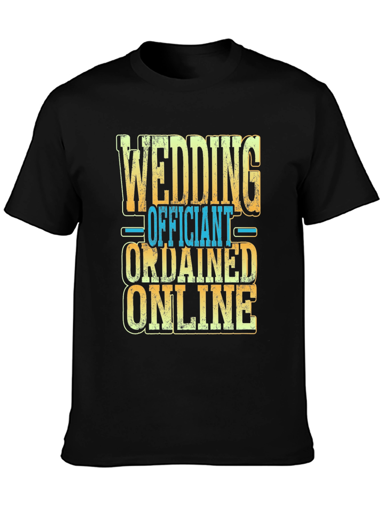 Black Wedding Officiant Ordained Online T-Shirt view 3