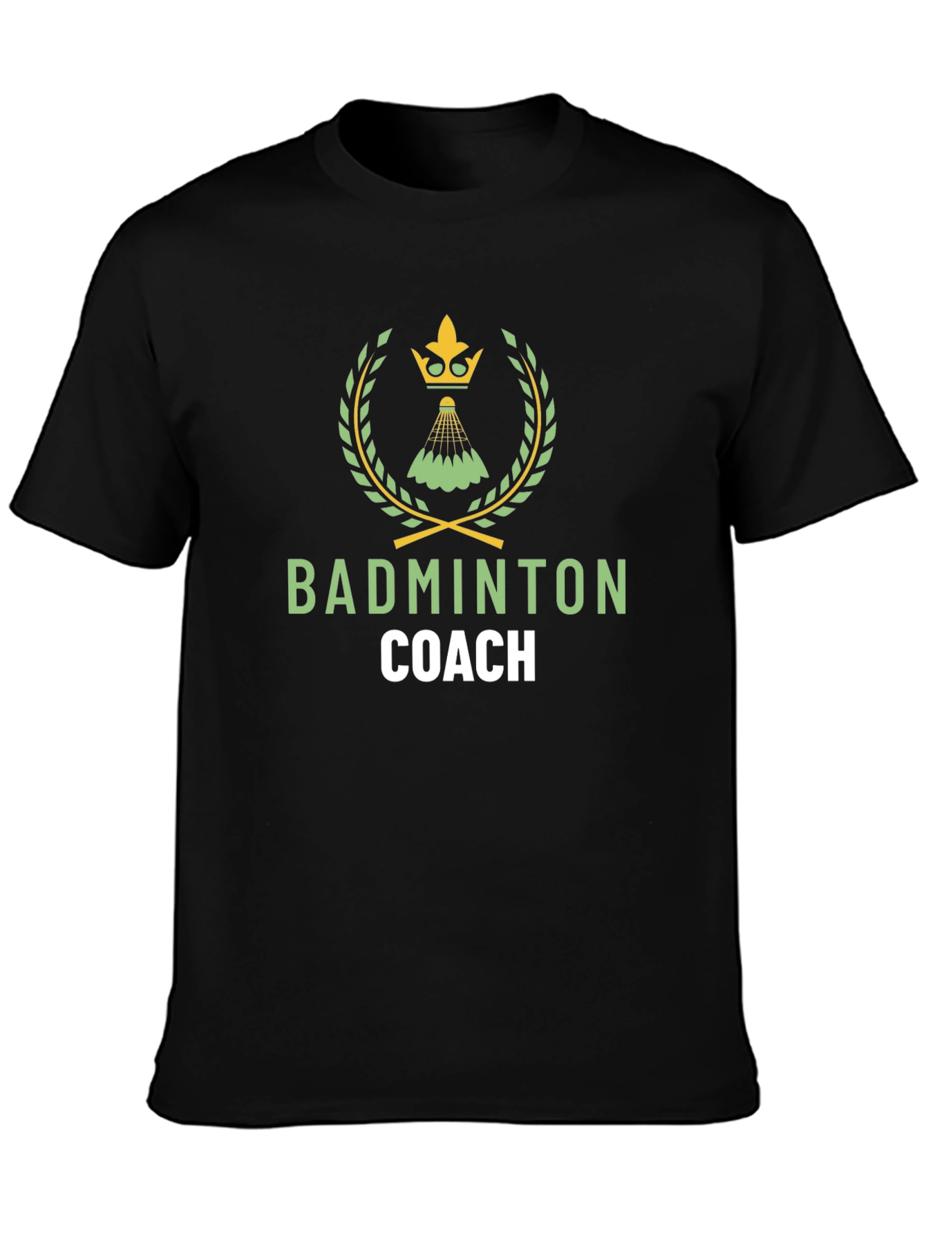 Black Badminton Coach Graphic Tee - Stylish Sport T-Shirt view 3