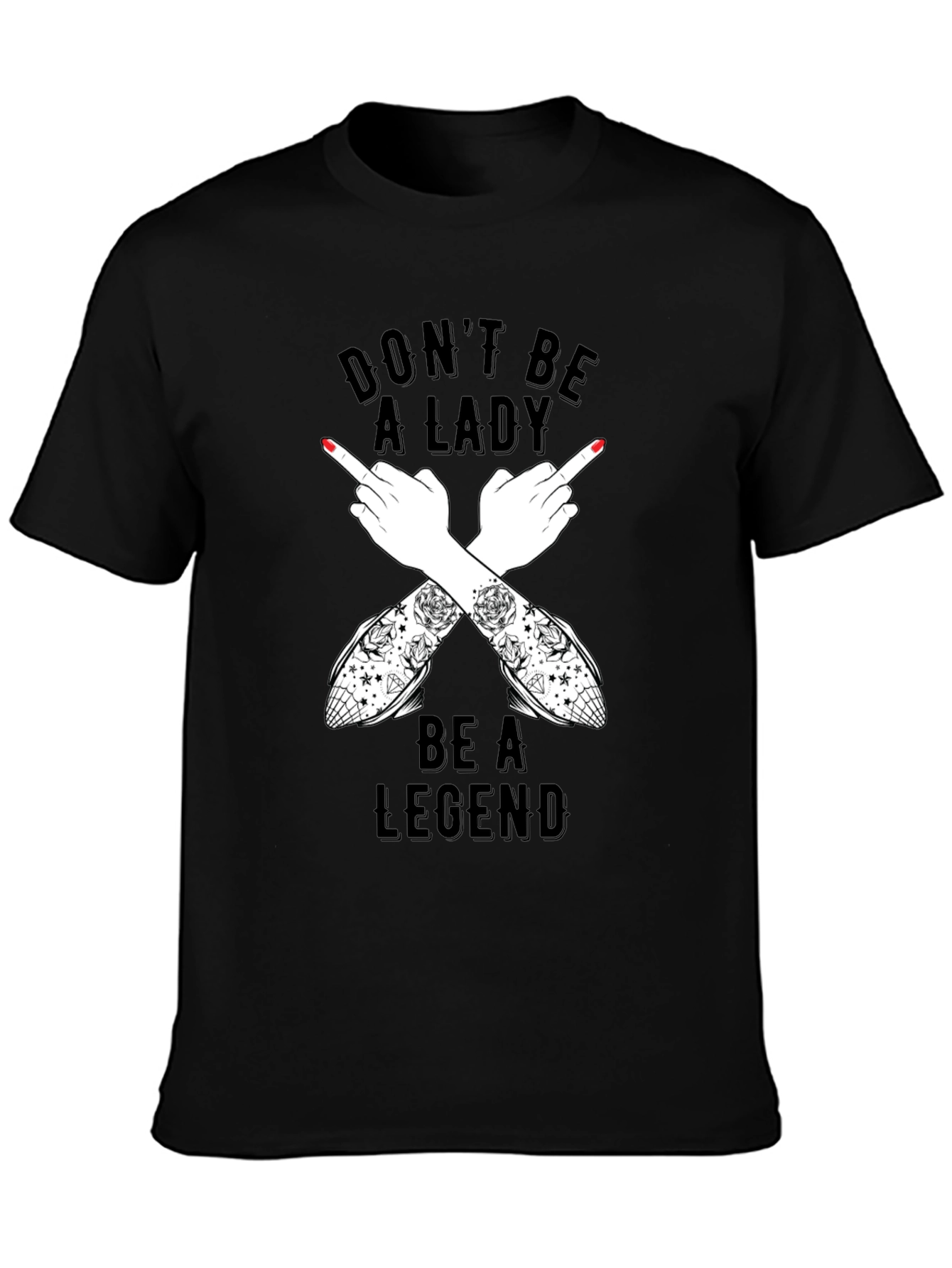 Black Don't Be A Lady Be A Legend T-Shirt view 3