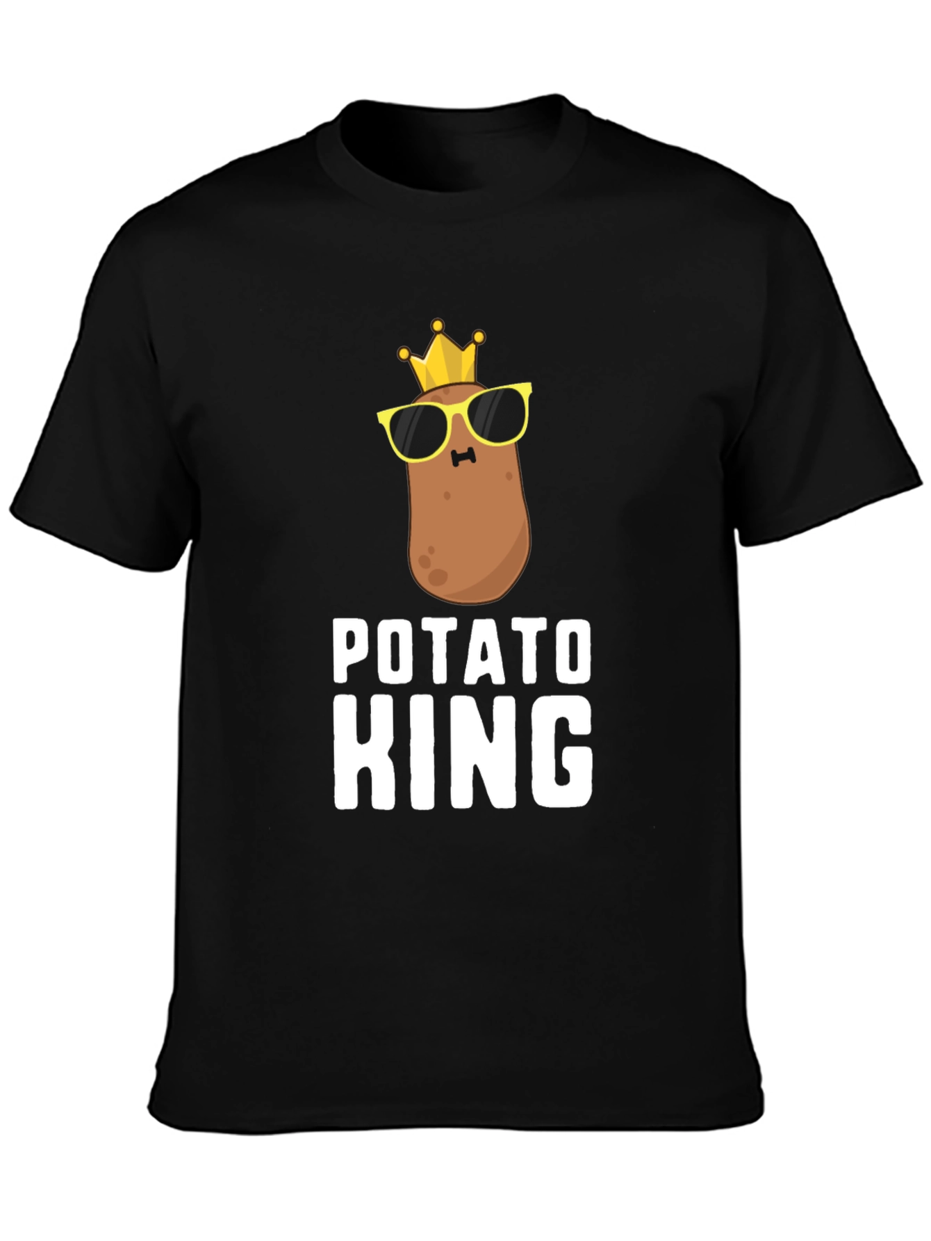 Black Potato King T-Shirt - Funny Graphic Tee view 3