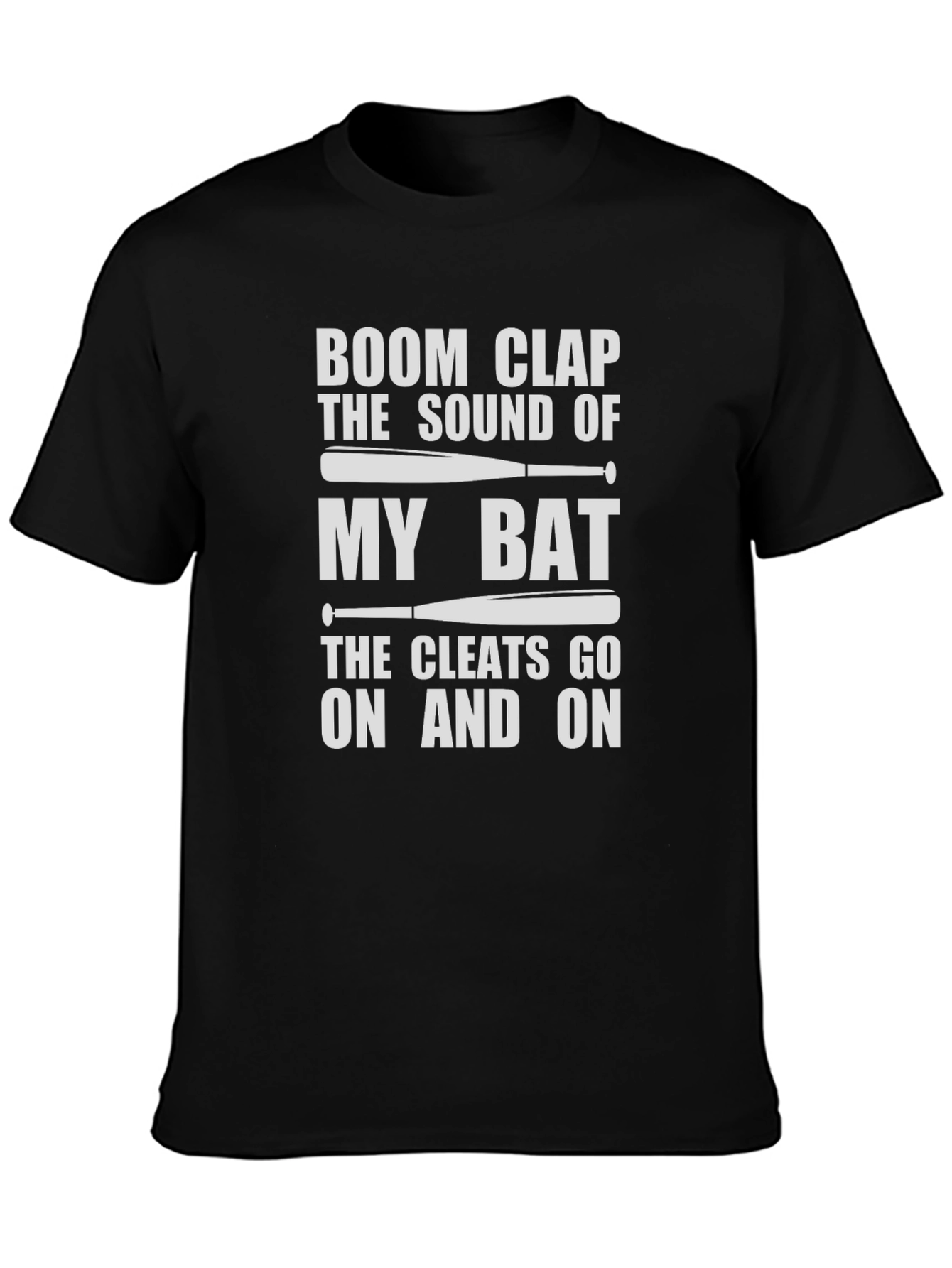 Black Boom Clap My Bat Baseball T-Shirt view 3