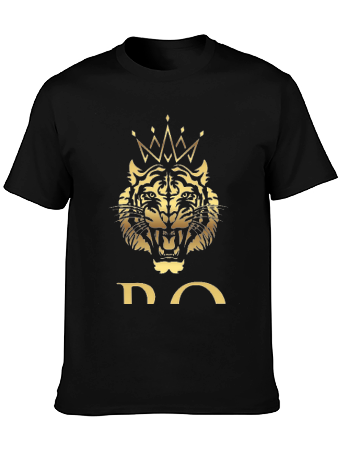 Black King Tiger Graphic Tee - Black Cotton Blend view 3