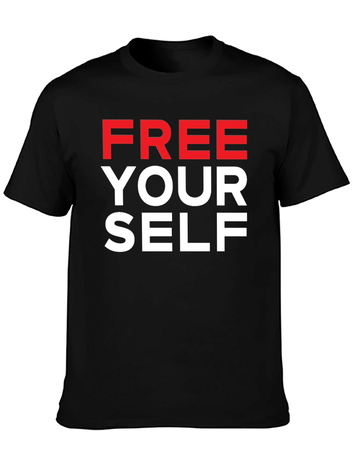 Black Free Yourself Graphic T-Shirt - Bold Statement Tee view 3