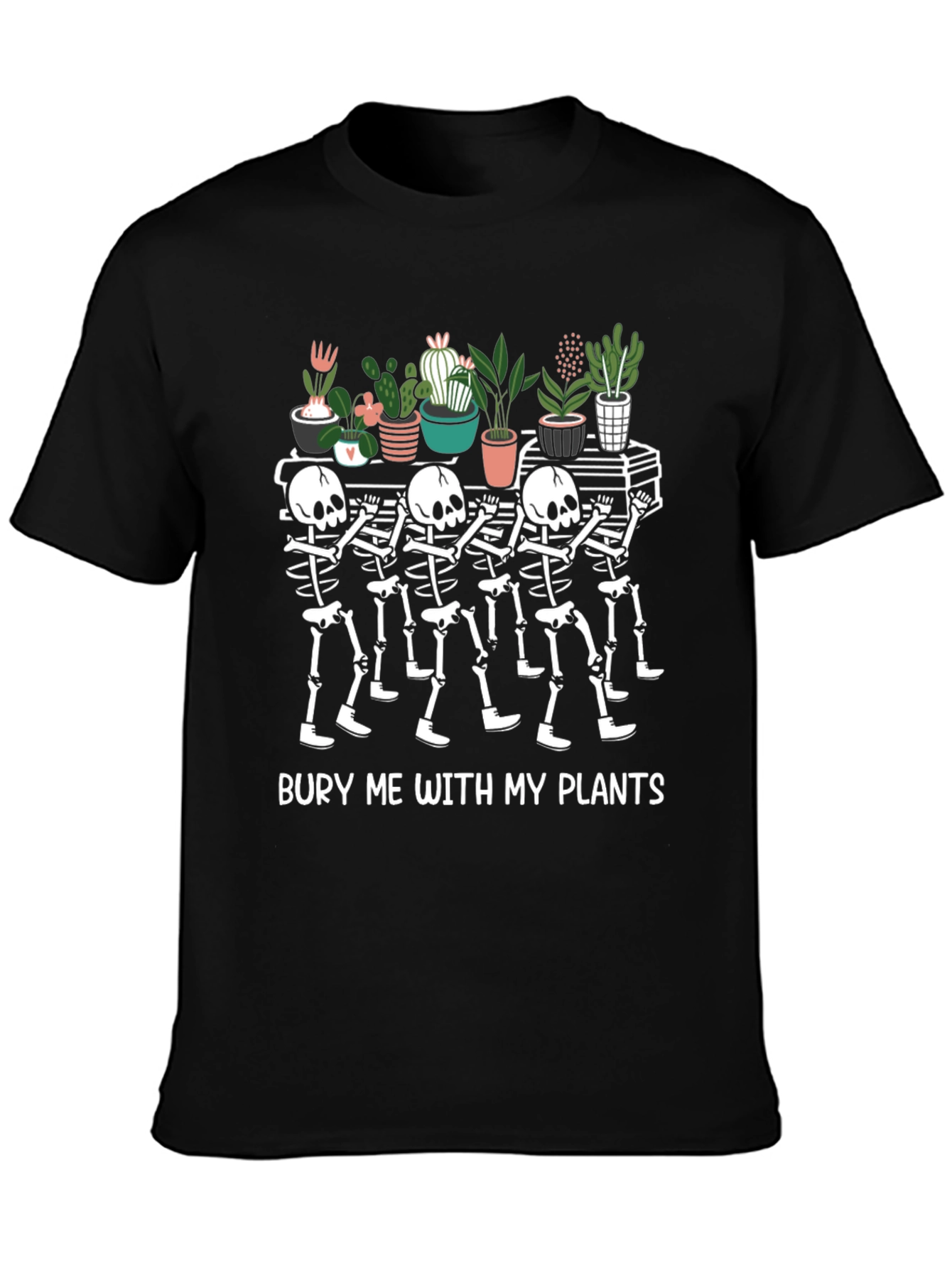 Black Bury Me with My Plants T-Shirt view 3
