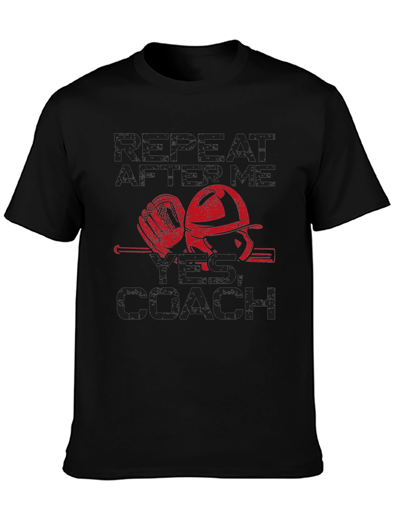 Black Repeat After Me, Yes Coach - Baseball Graphic Tee view 3