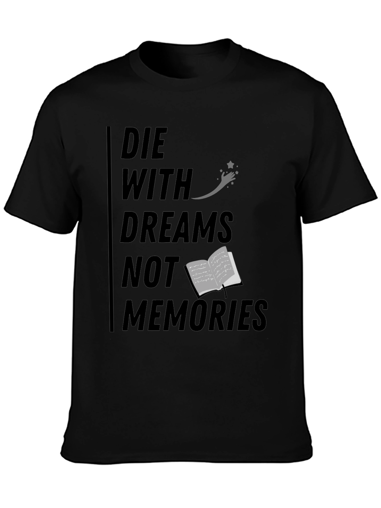 Black Die With Dreams Graphic T-Shirt view 3