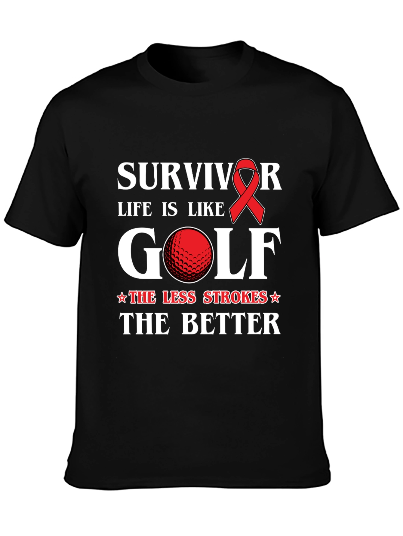 Black Survivor Golf T-Shirt - Life is Like Golf view 3