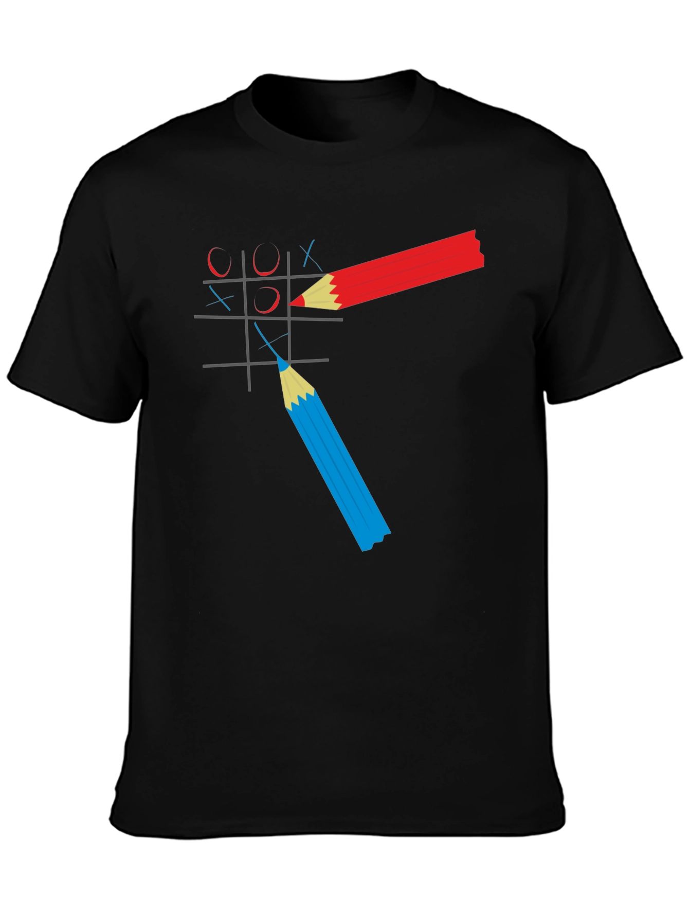 Black Tic-Tac-Toe Graphic Tee - Pencil Game T-Shirt view 3