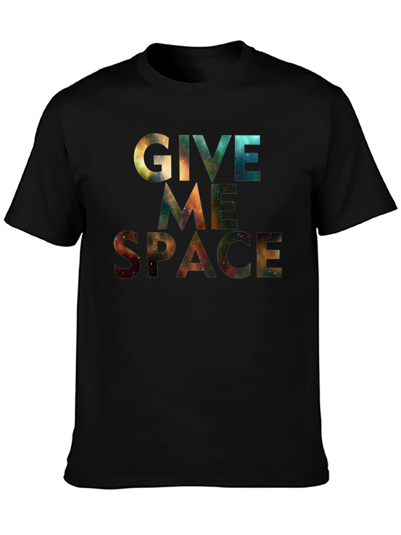 Black Give Me Space T-Shirt - Galaxy Print Tee view 3