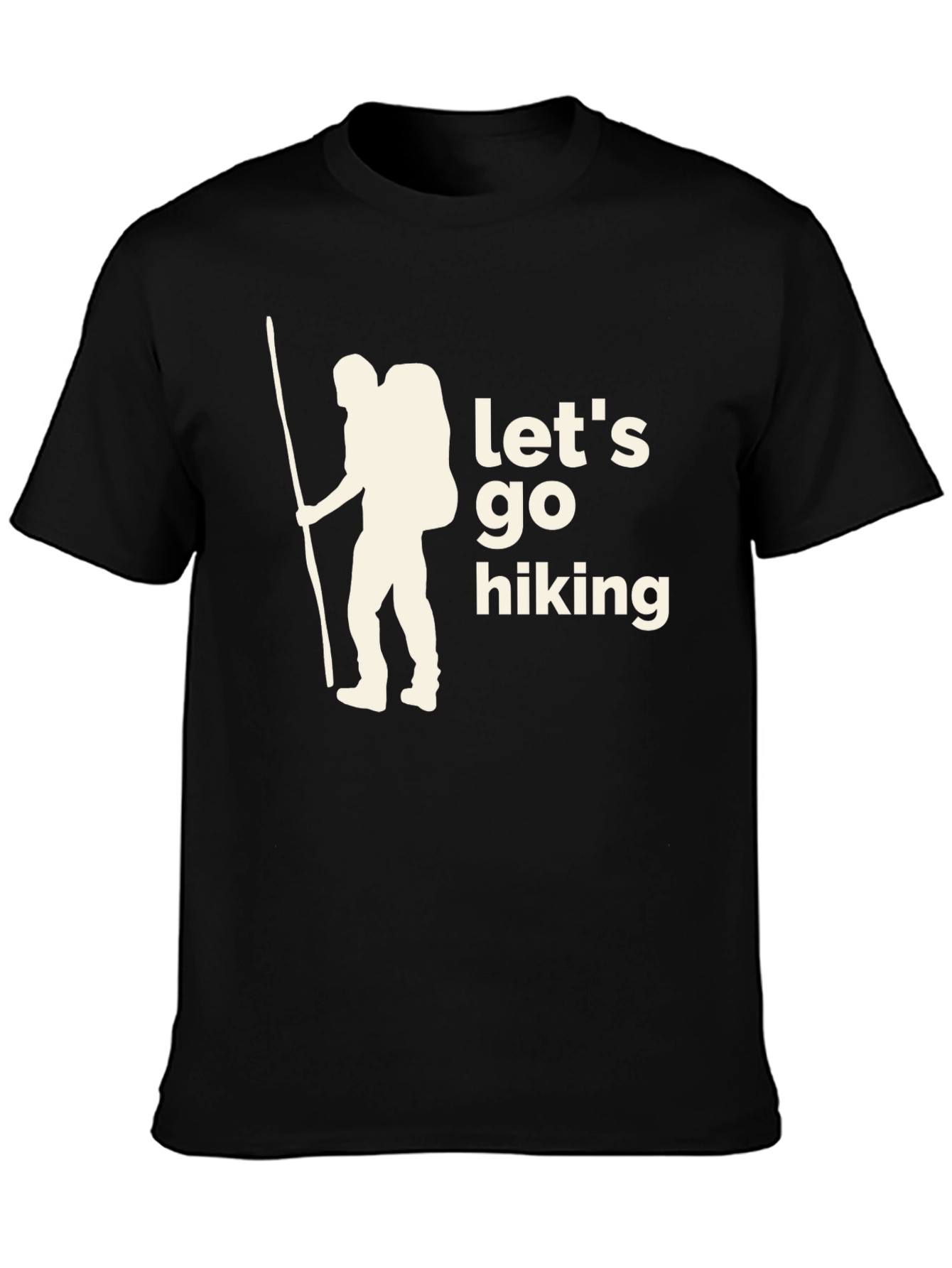 Black Let's Go Hiking Graphic T-Shirt view 3