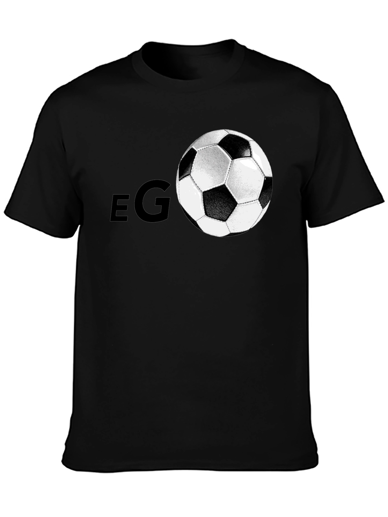 Black Soccer Fan Black Graphic Tee view 3
