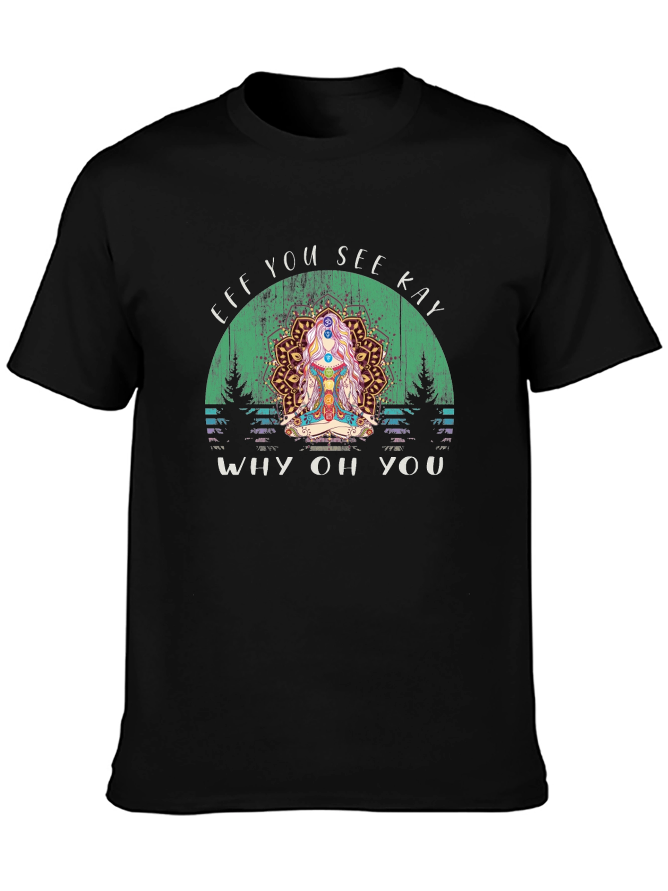 Black Eff You See Kay Yoga Chakra T-Shirt view 3