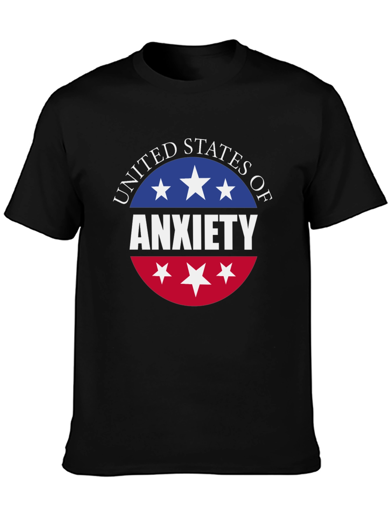 Black United States of Anxiety T-Shirt - Black view 3