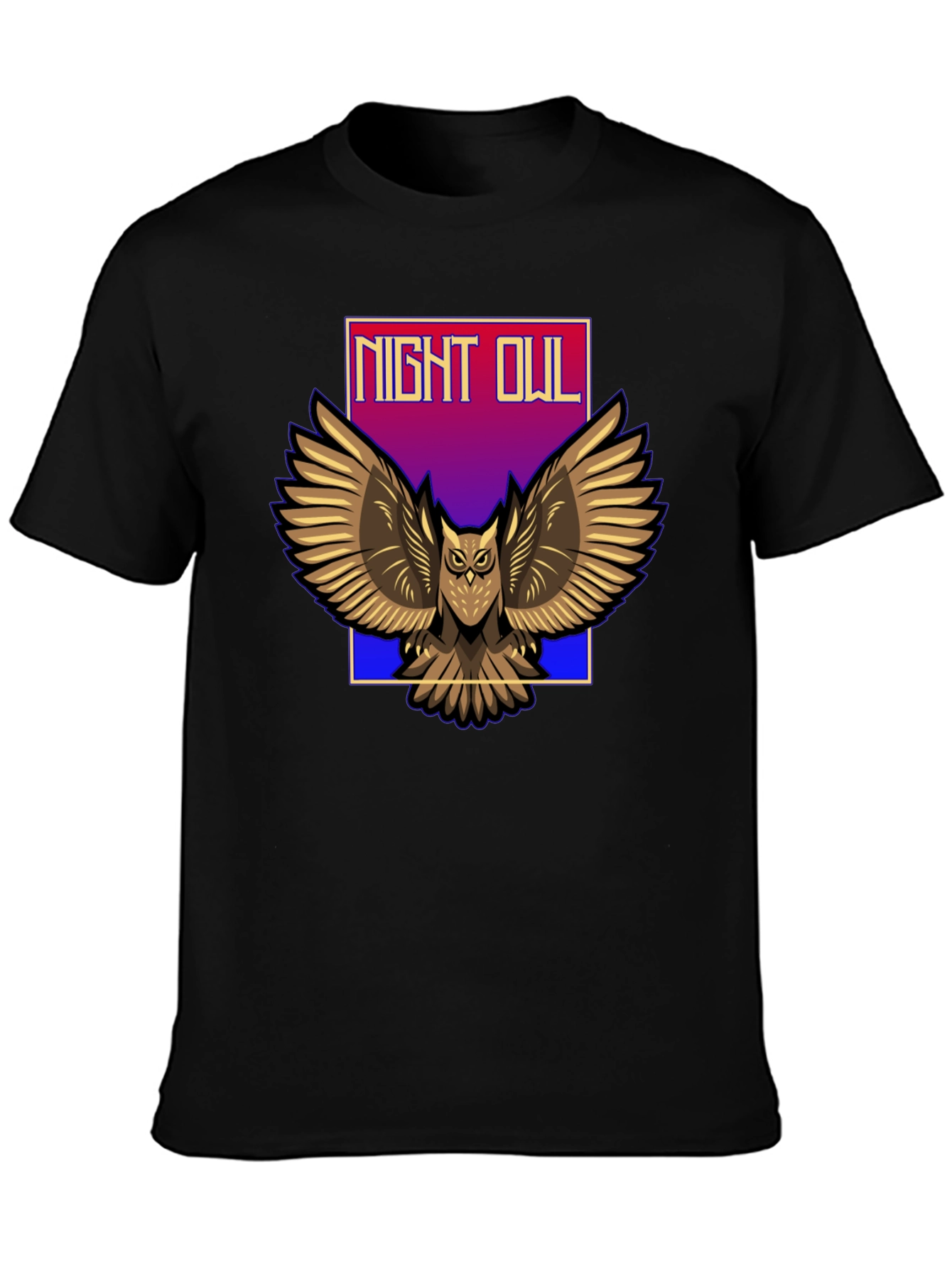 Black Night Owl Graphic T-Shirt view 3