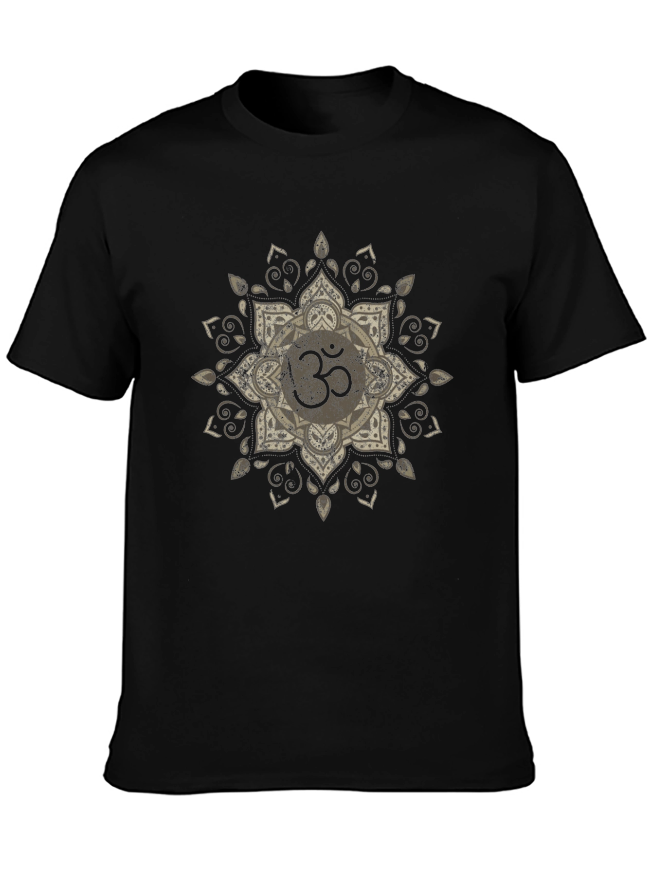 Black Om Mandala T-Shirt - Spiritual Design view 3