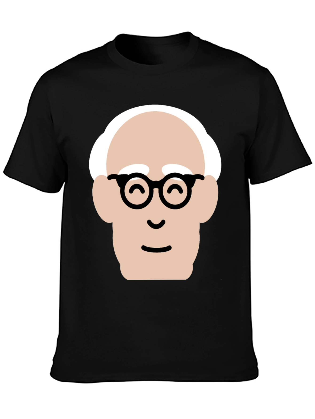Black Funny Cartoon Face Black T-Shirt view 3