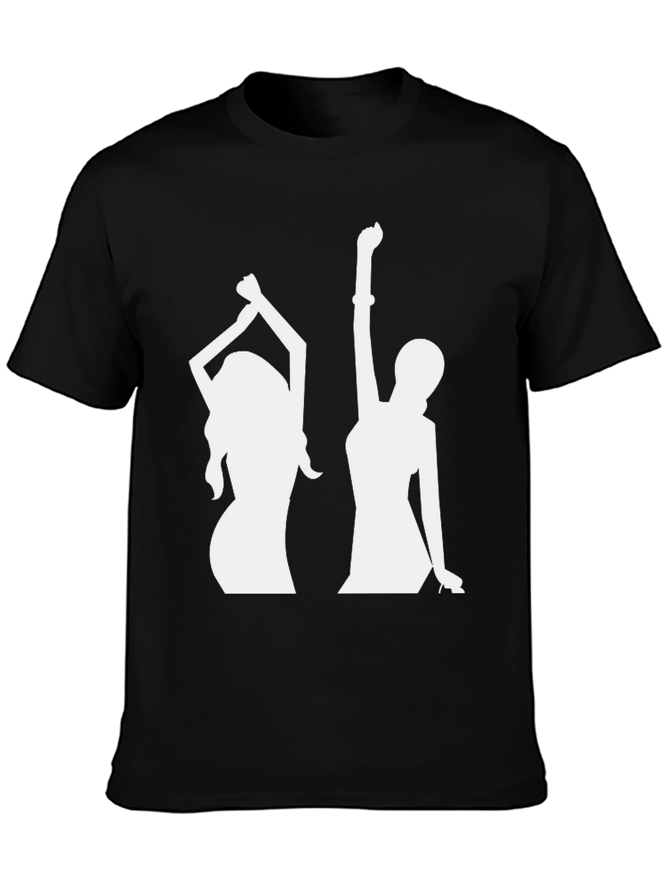 Black Silhouette Dance Graphic Black Tee view 3