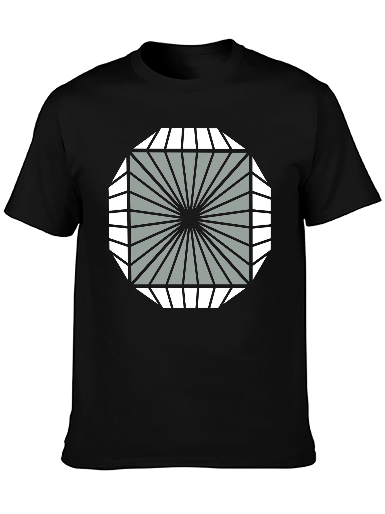 Black Geometric Graphic Tee - Stylish Modern Design view 3